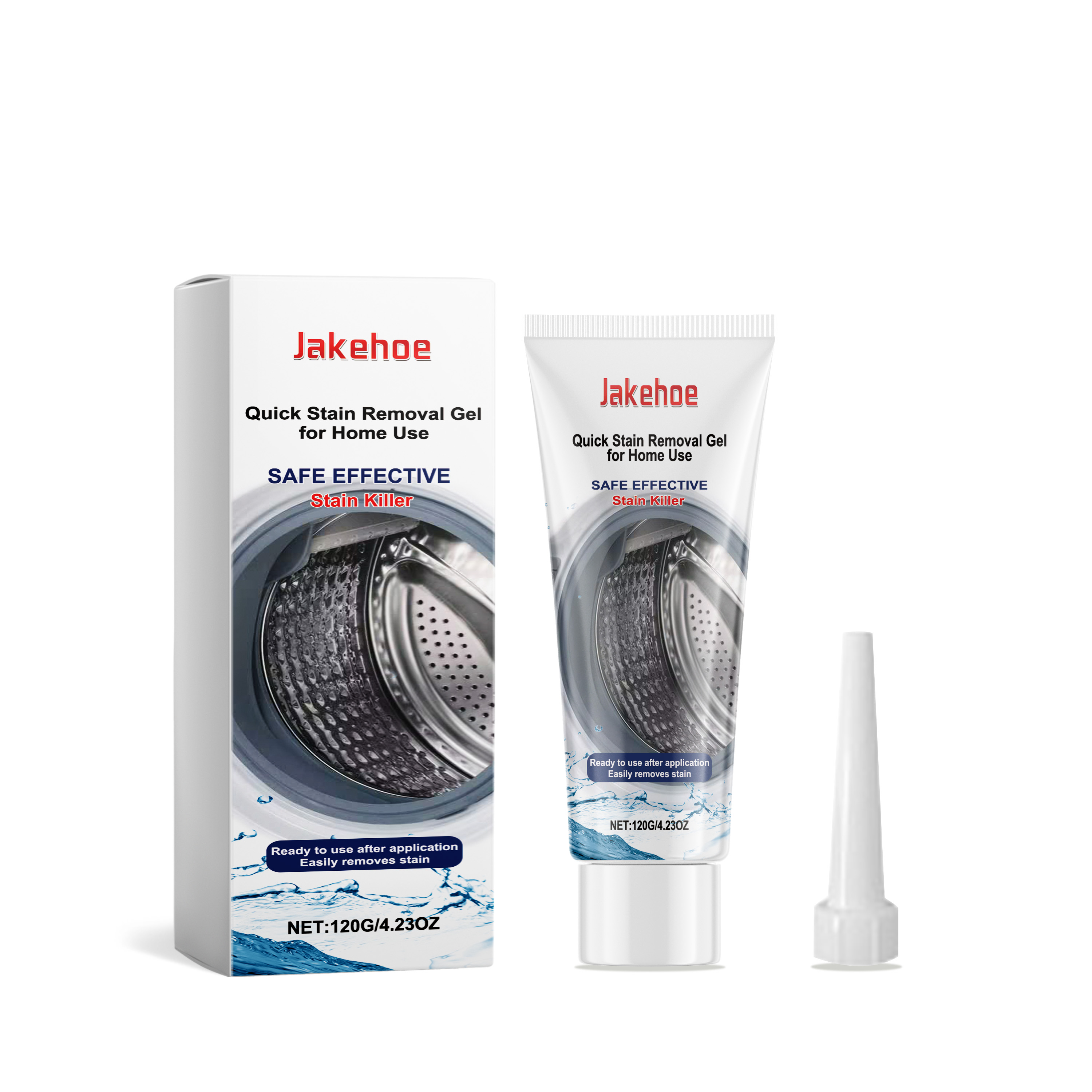 Pointed nozzle and cleaning gel tube close view