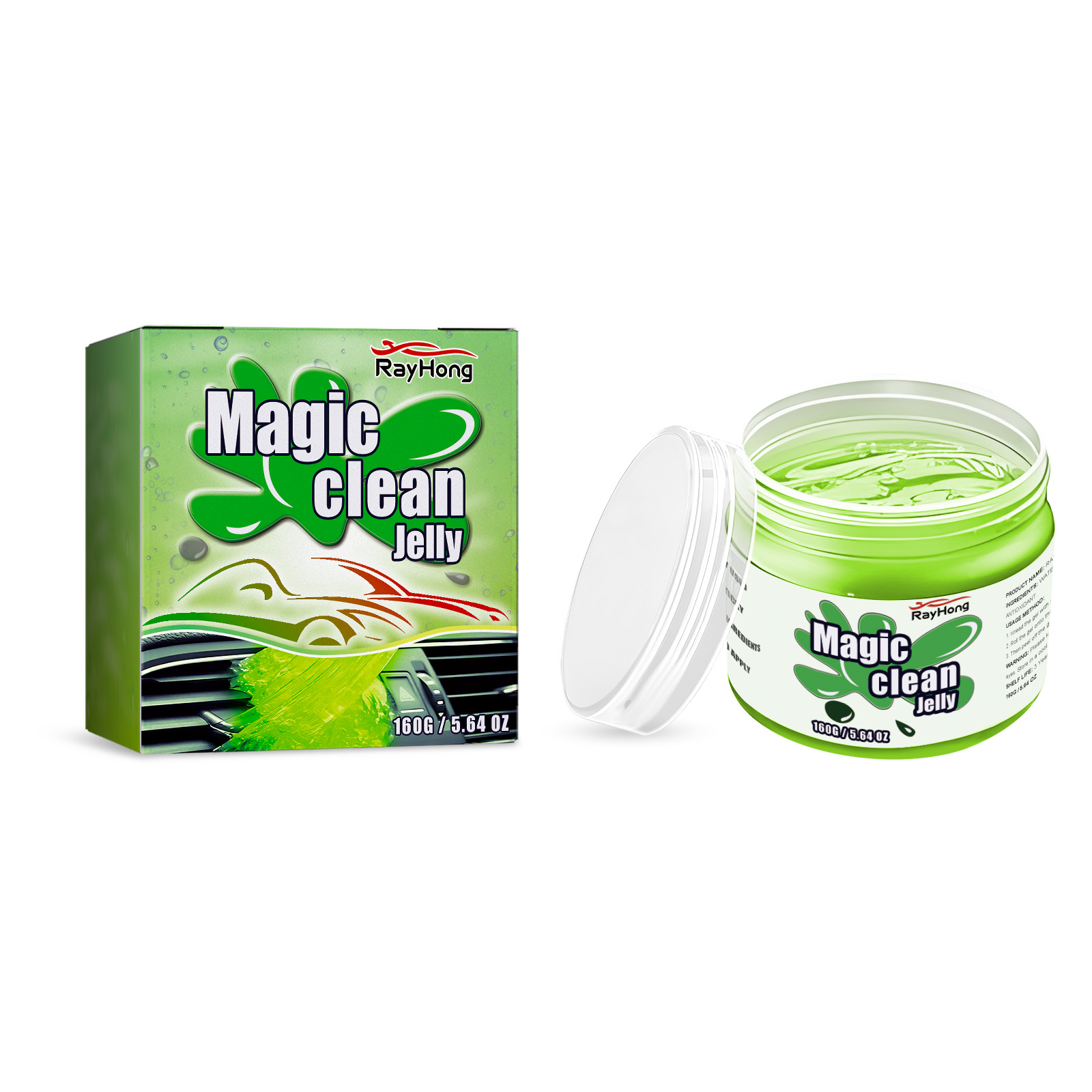 Wide-mouth tub showing glossy green gel