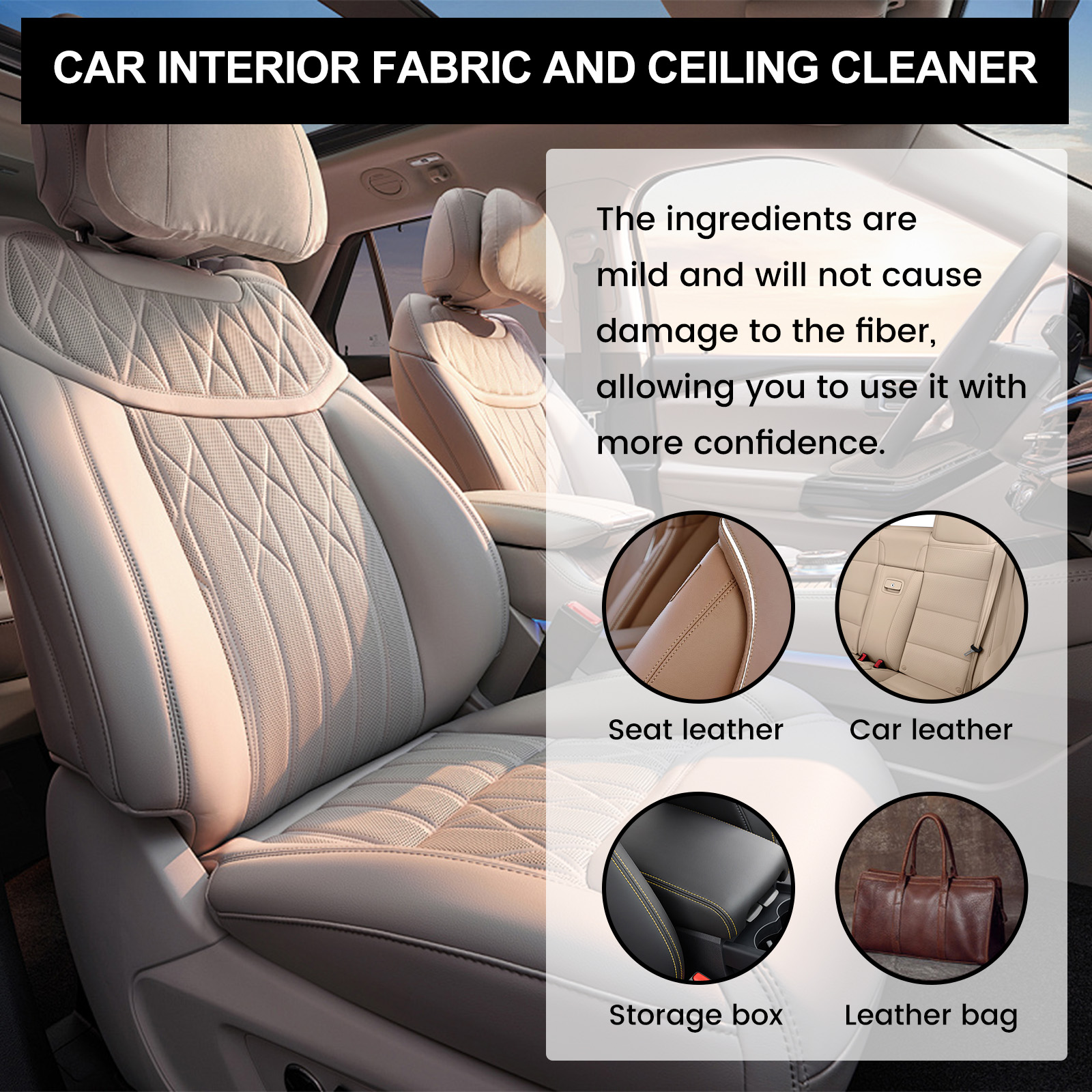 Close-up of textured black leather upholstery