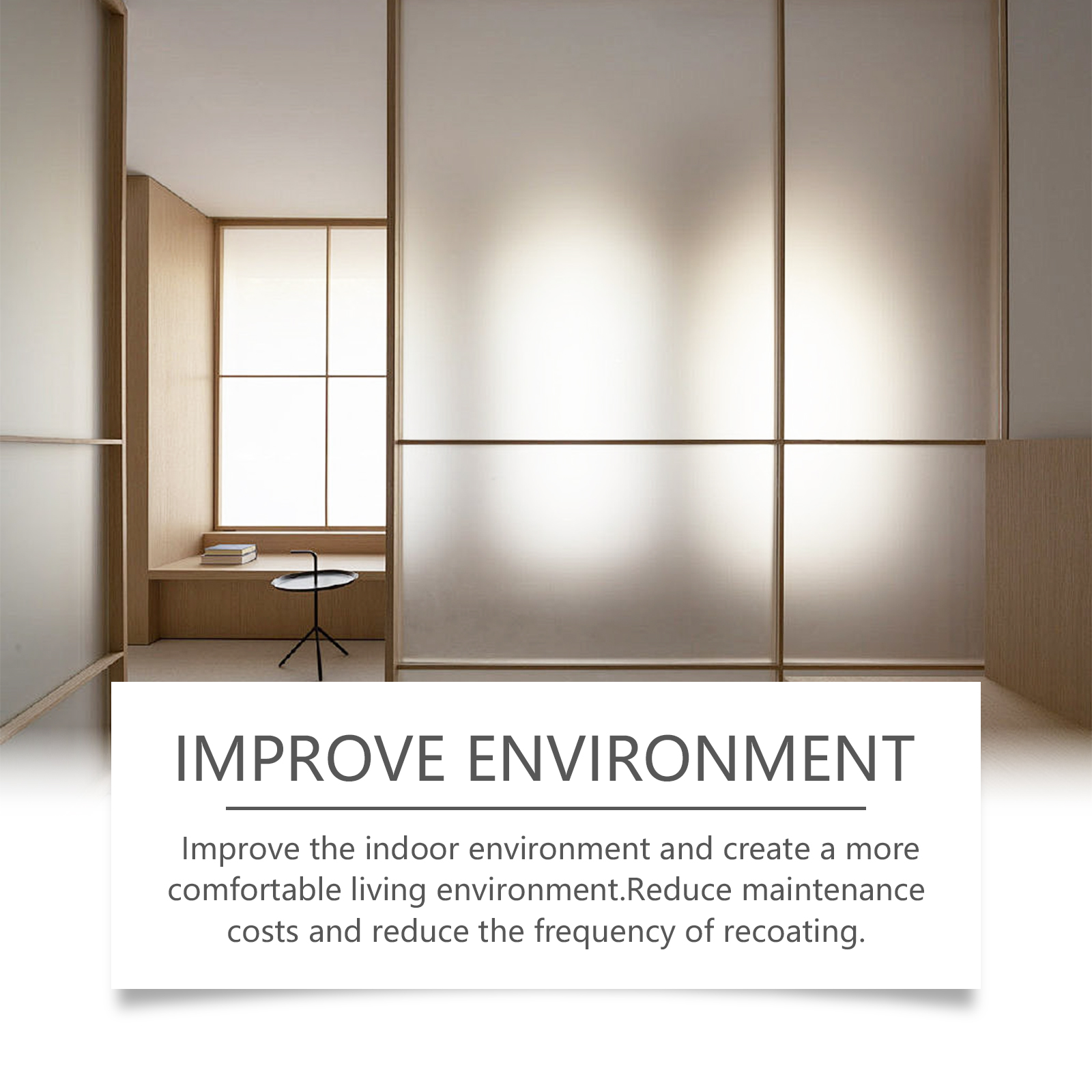 Frosted glass panels used in home or office