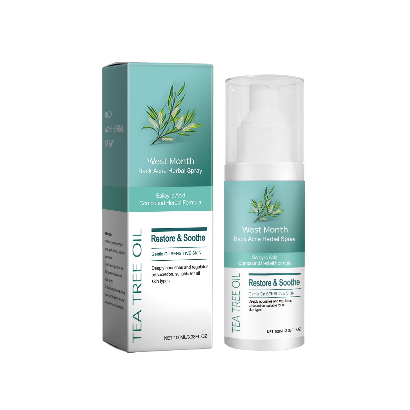 Herbal Back Care Spray Gentle Hydrating Massage Treatment Mo