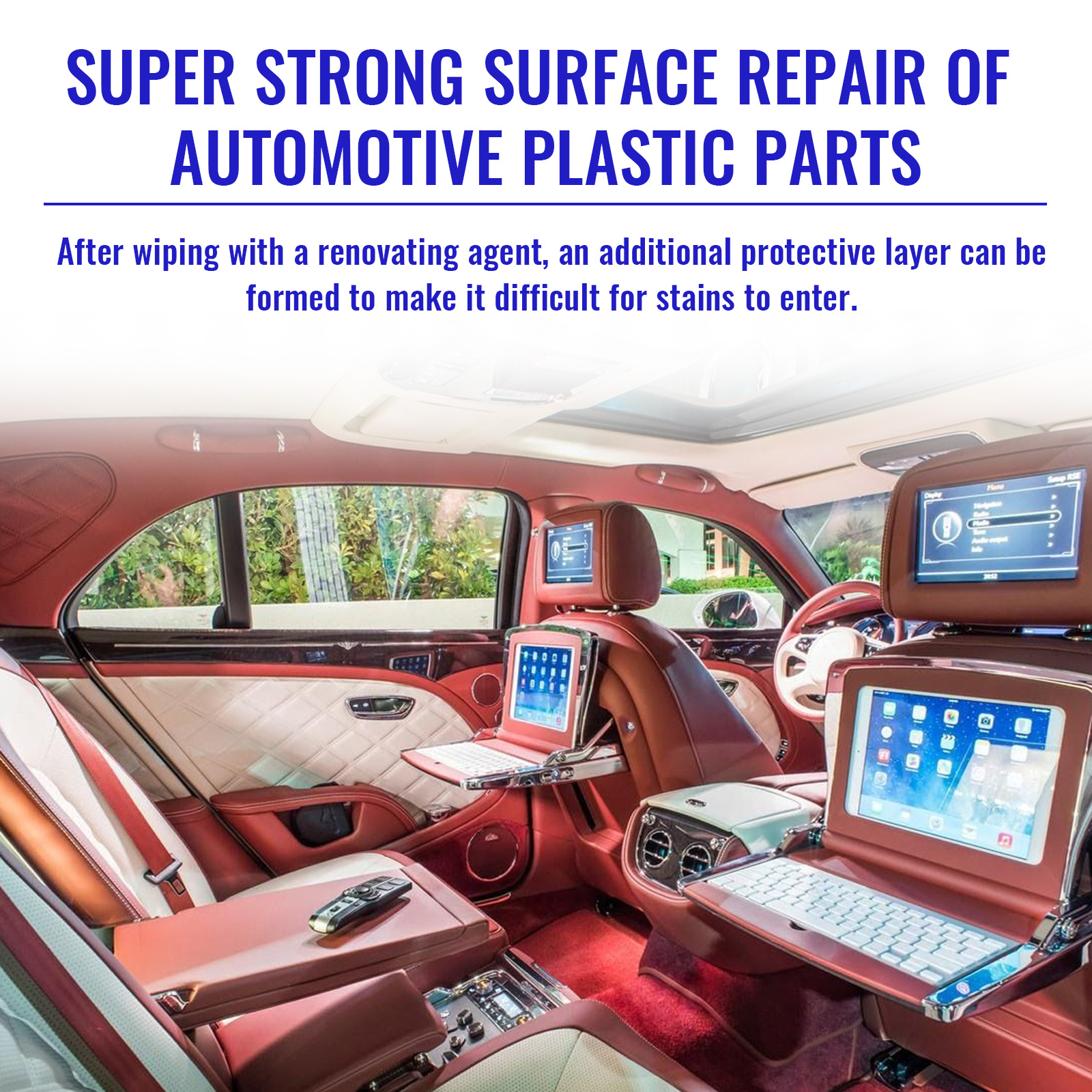 Protective coating layer on automotive interior plastic