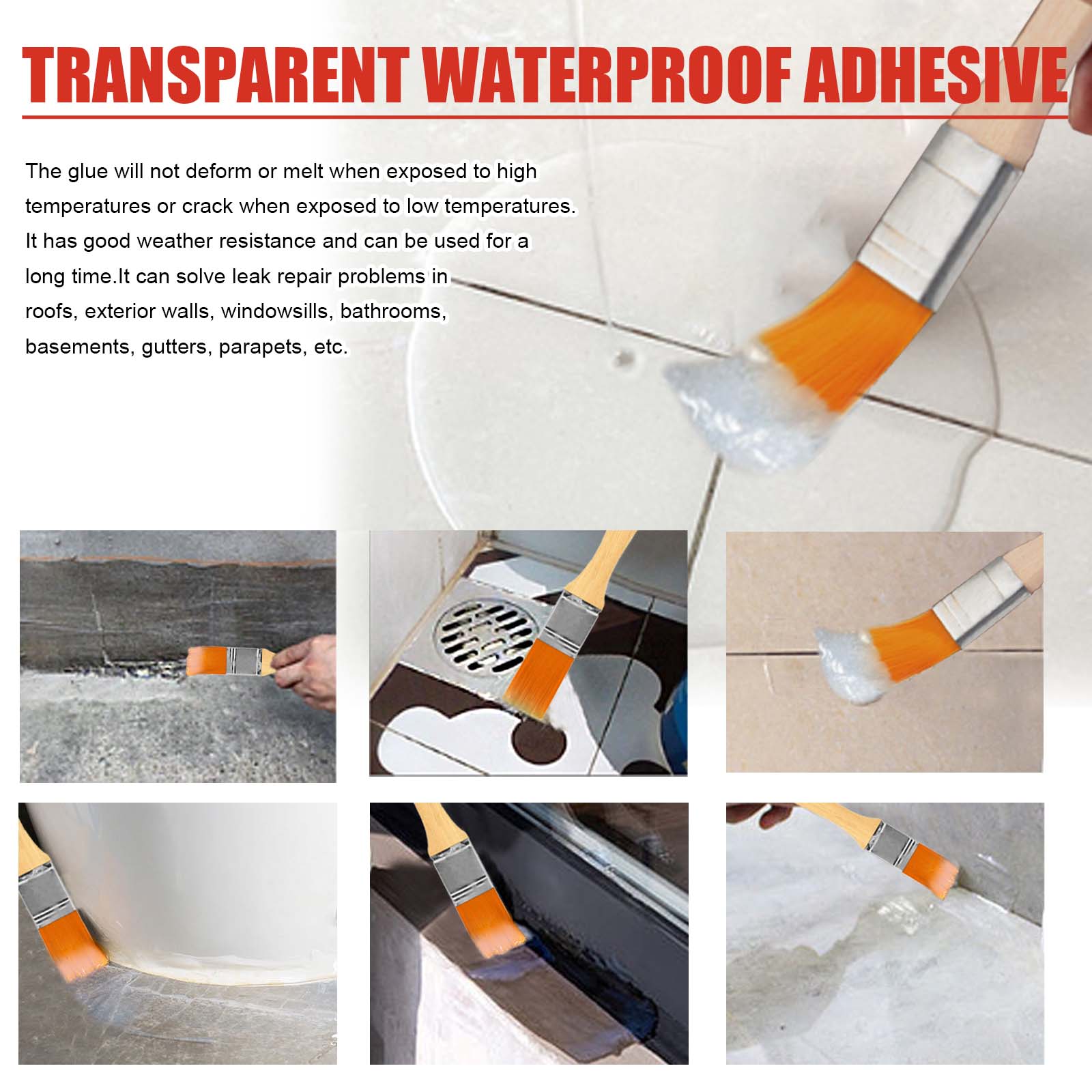 Transparent coating brushed across a visible wall crack