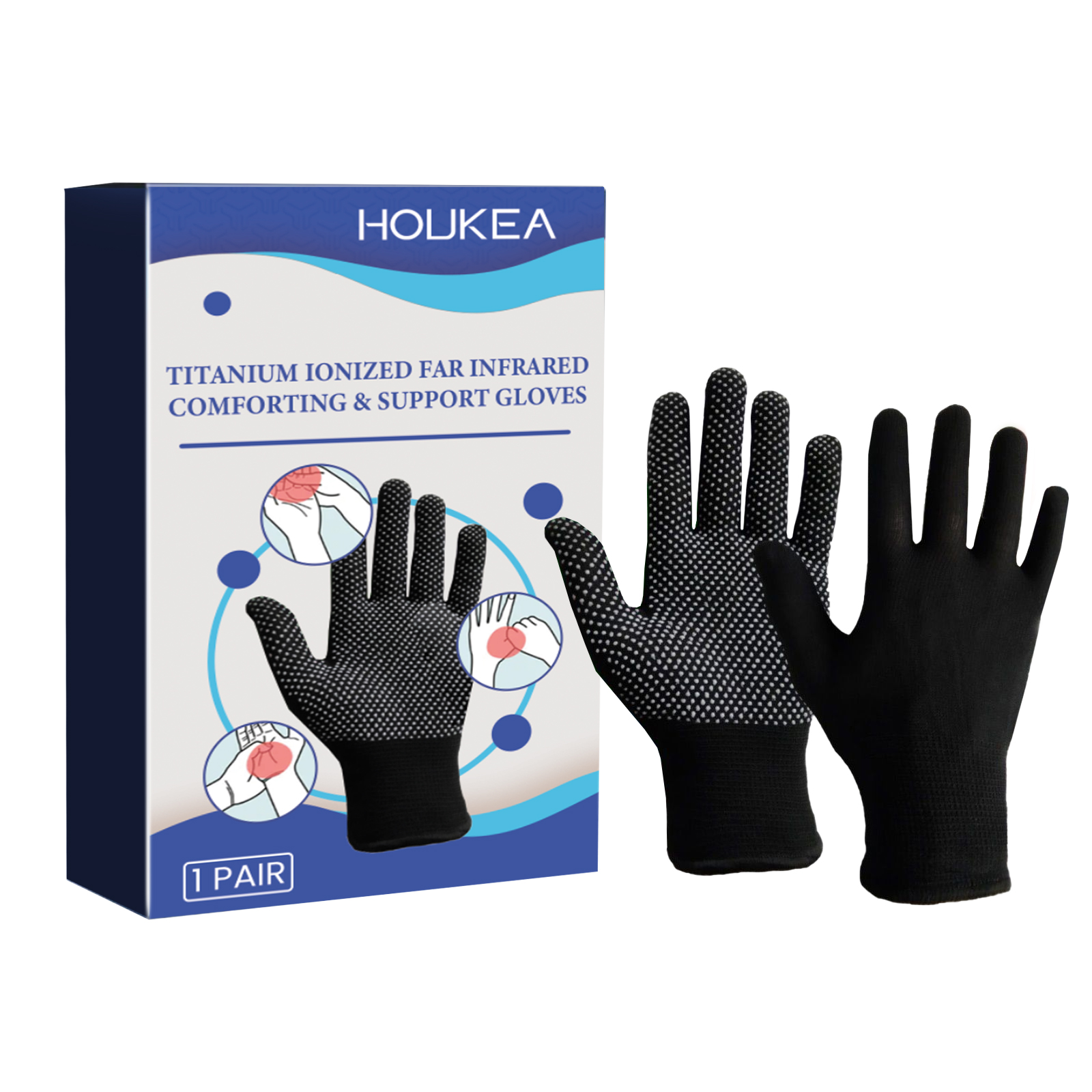 Black stretch-knit glove showing ribbed wrist cuff