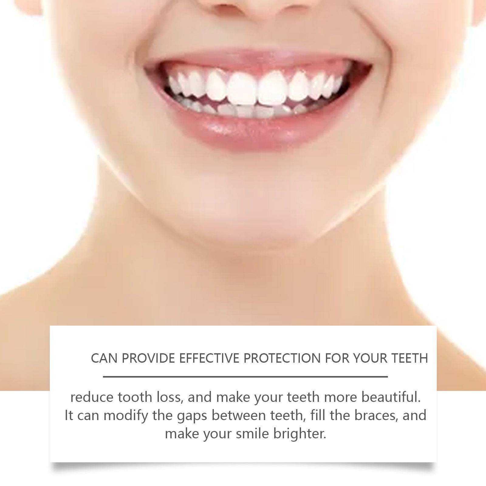 Fuller-looking smile with smooth artificial teeth