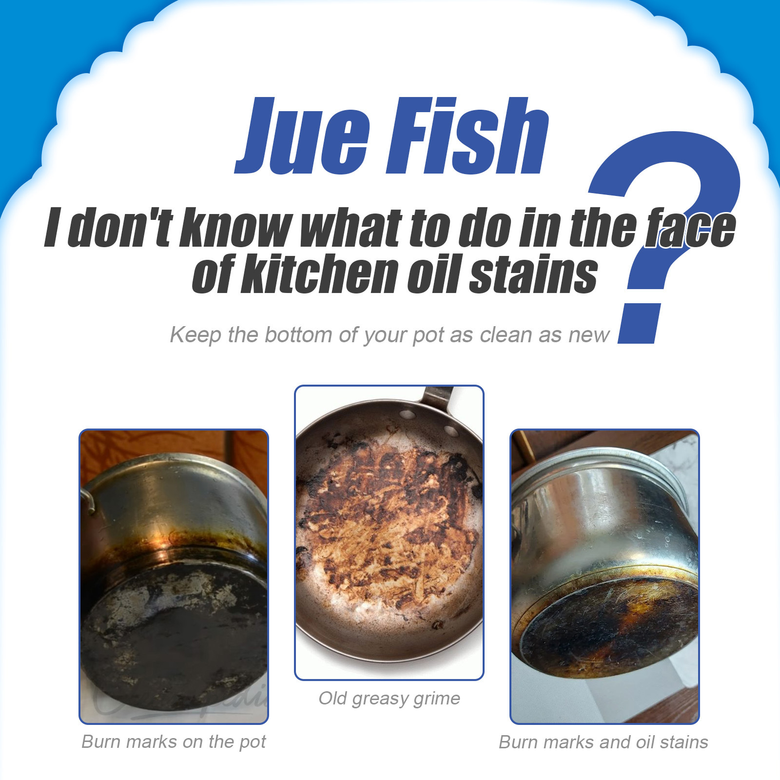 Cookware showing visible before and after cleaning