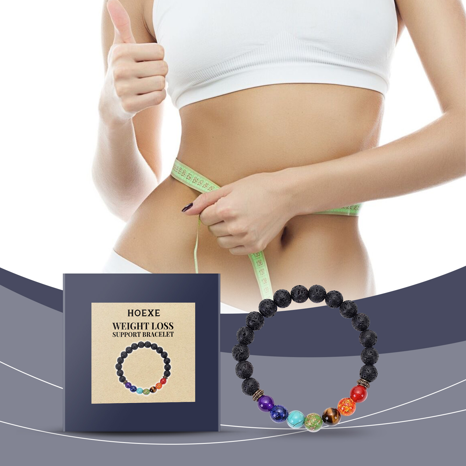 Woman styling bracelet during a wellness-focused morning