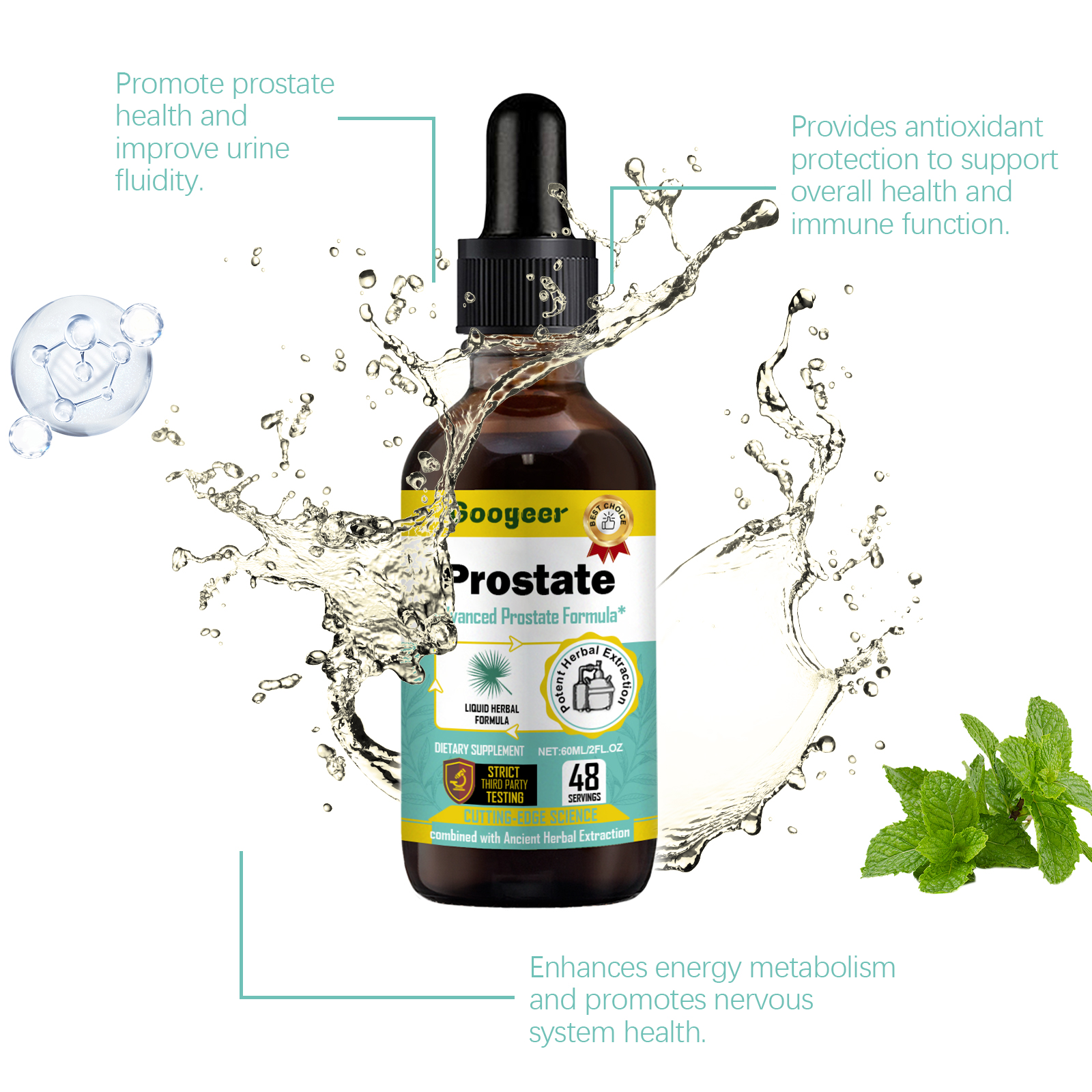 Amber liquid supplement with dropper applicator