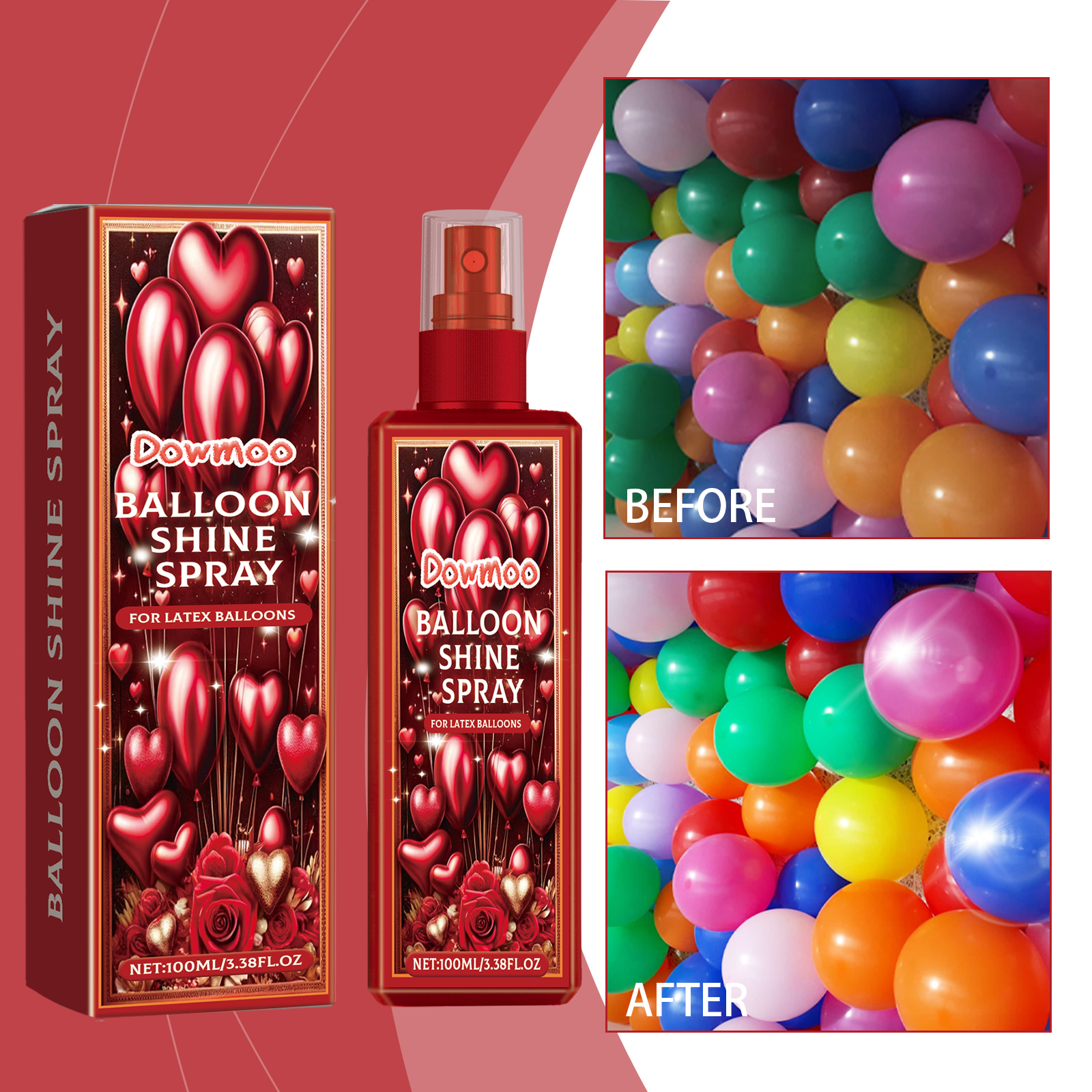 Balloon panels showing brighter glossy appearance