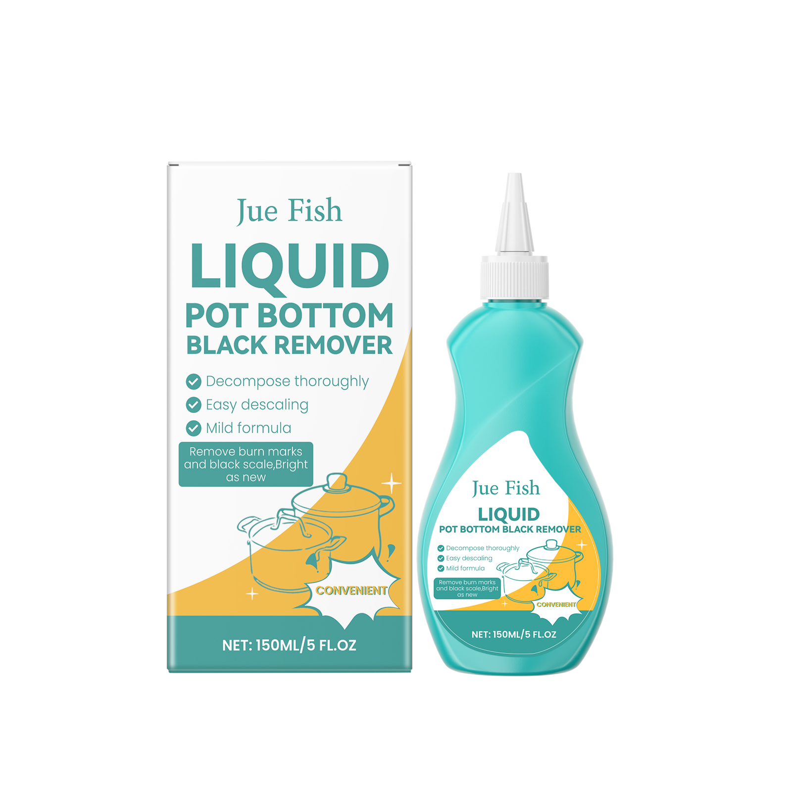 Pointed nozzle and turquoise cleaner bottle detail
