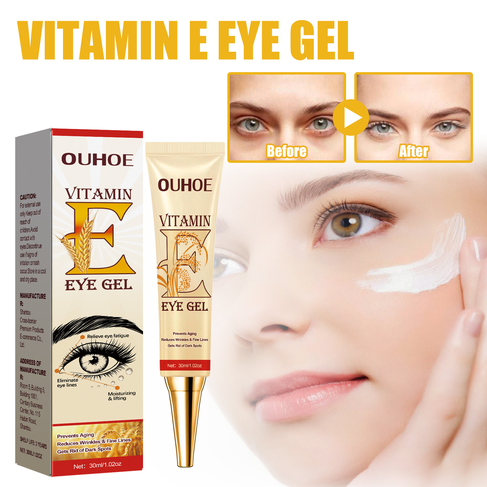 Vitamin E Eye Cream, Lightened Dark Circles Crow's Feet, Fir