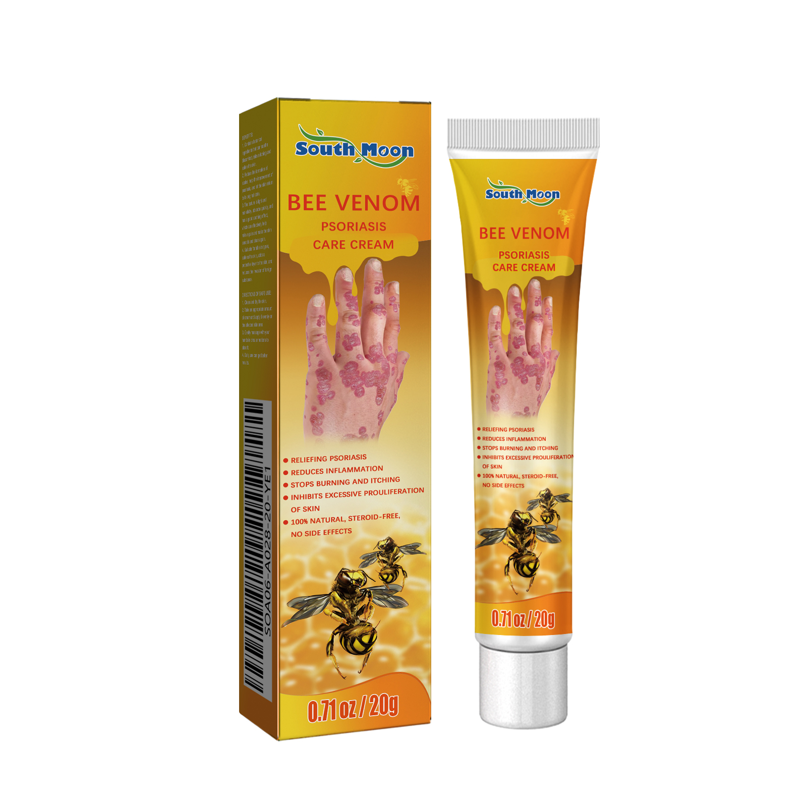 Bee Venom Psoriasis Cream, Relieve Itchy Skin Repair Hand Mo