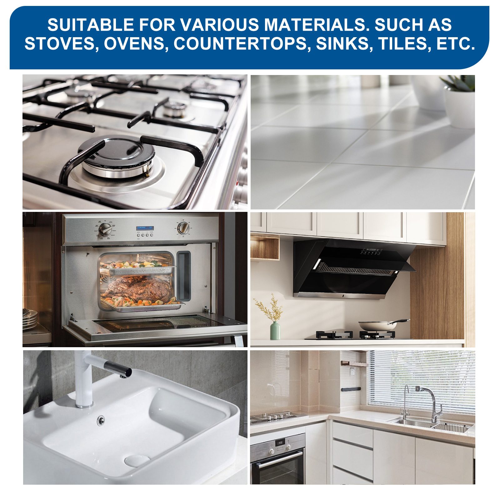 Cleaner packaging showing suitable household surfaces