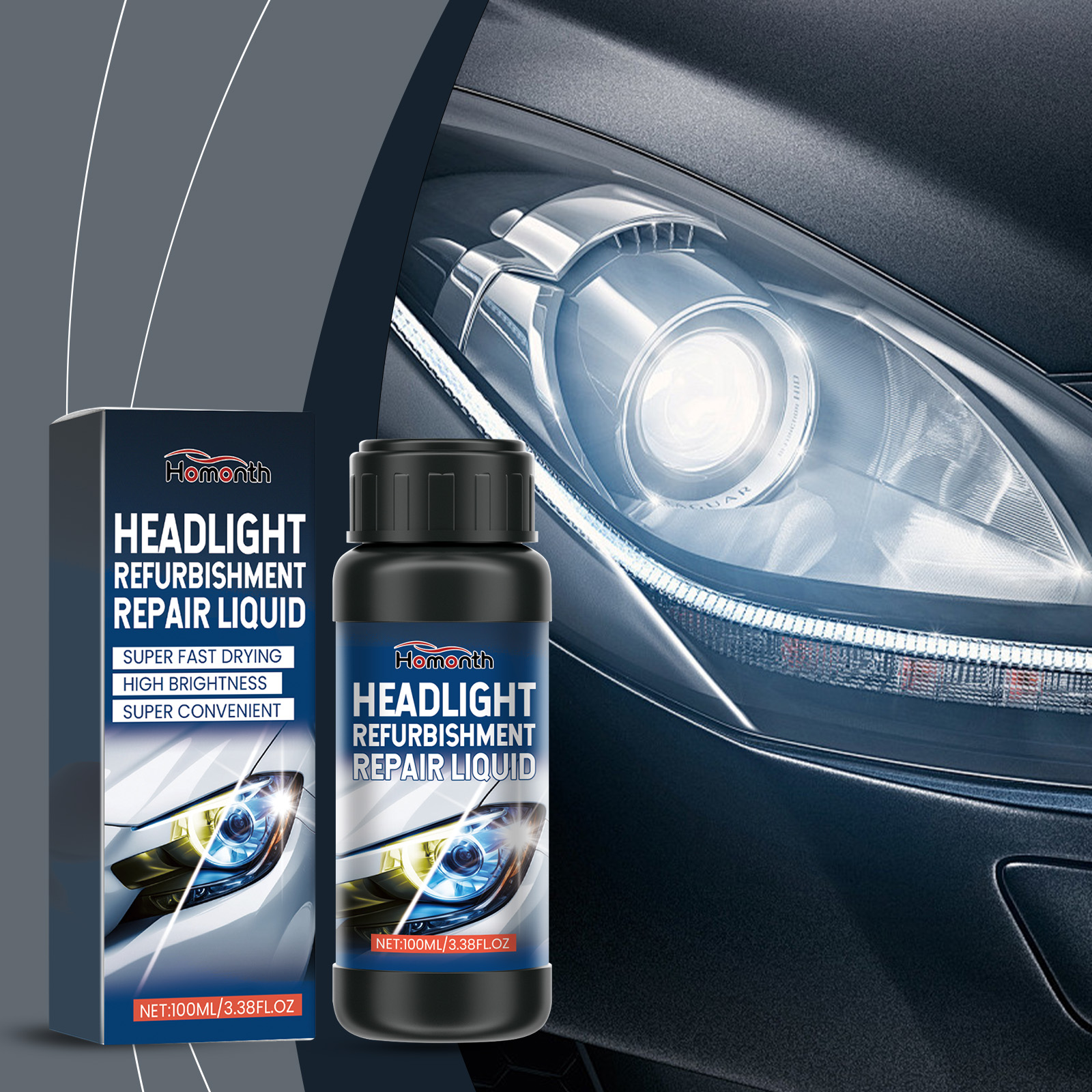 Automotive headlight and restoration liquid lifestyle scene