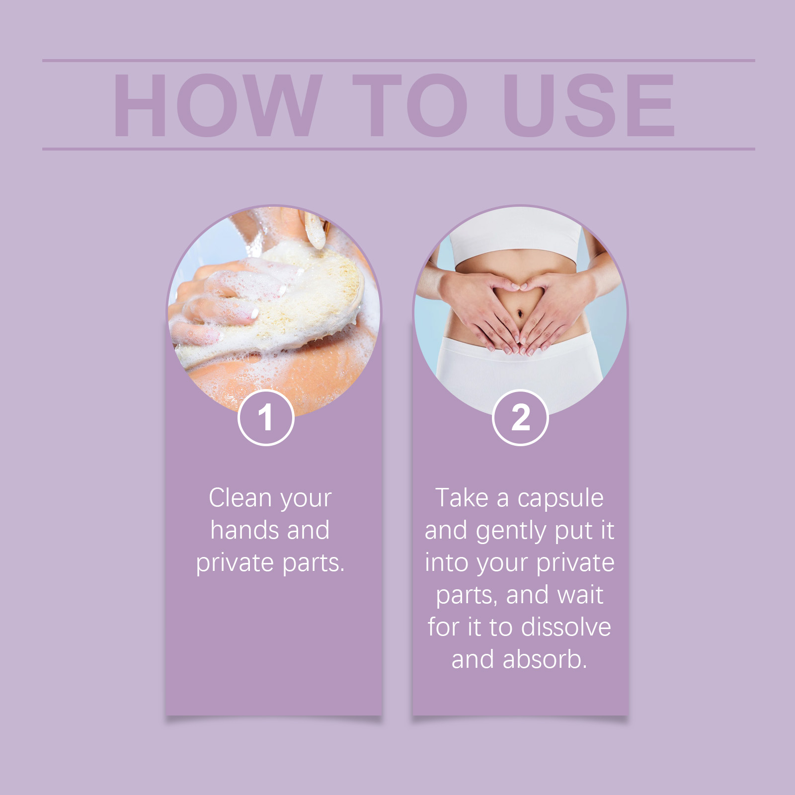 Close view of lavender intimate care label and bottle