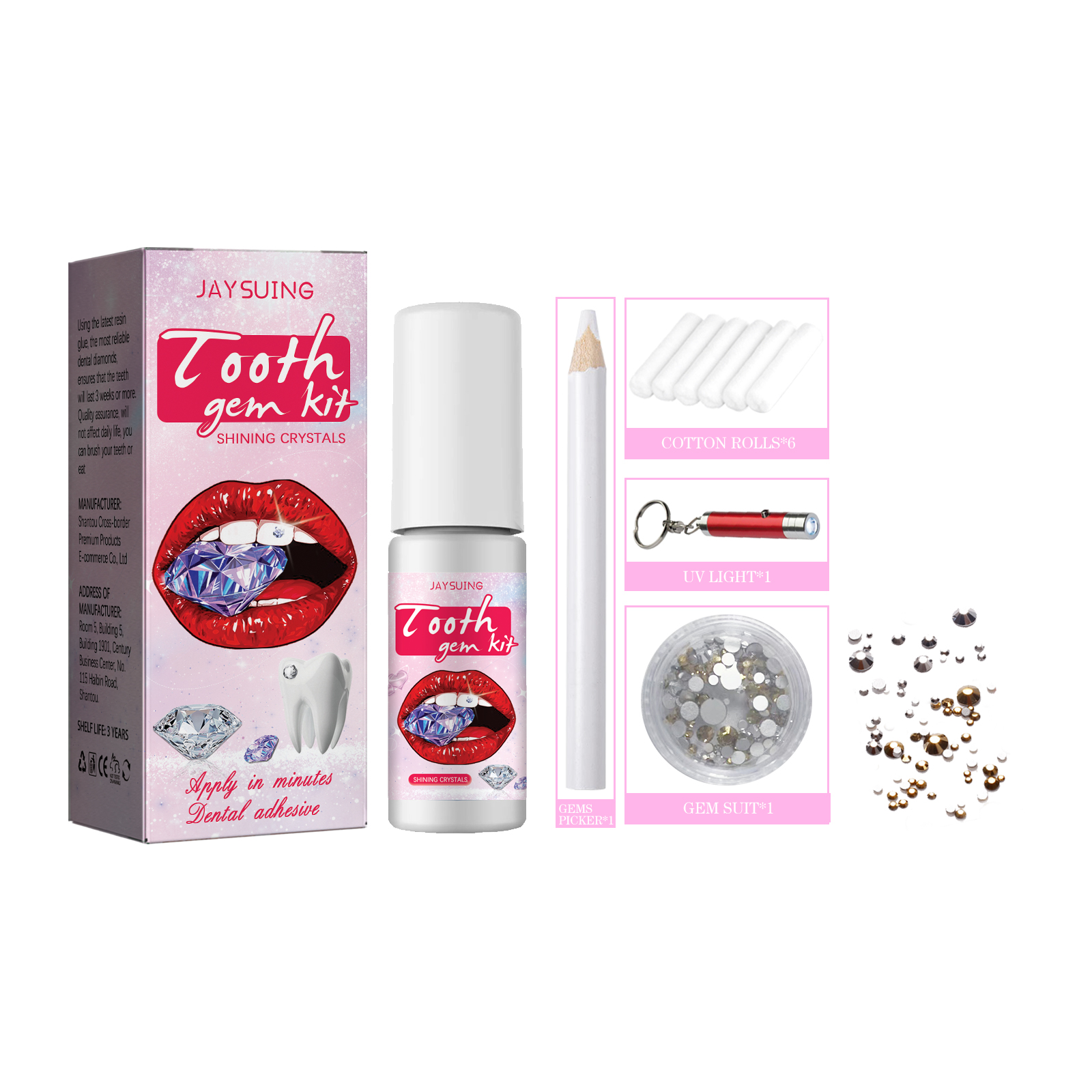 Tooth Gem Kit, Accessories Easy To Remove And Install Crysta