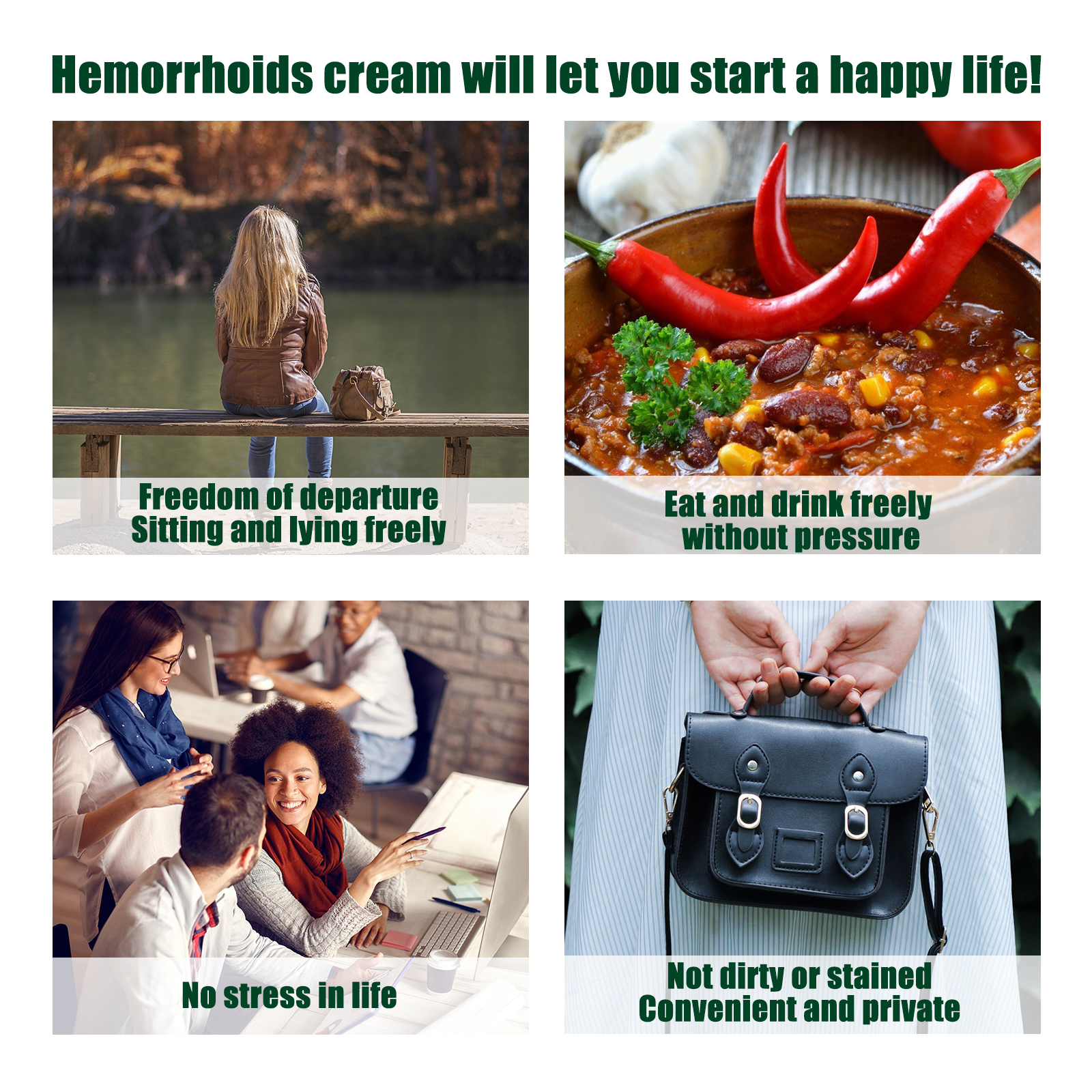 Lifestyle panels showing comfortable everyday activities