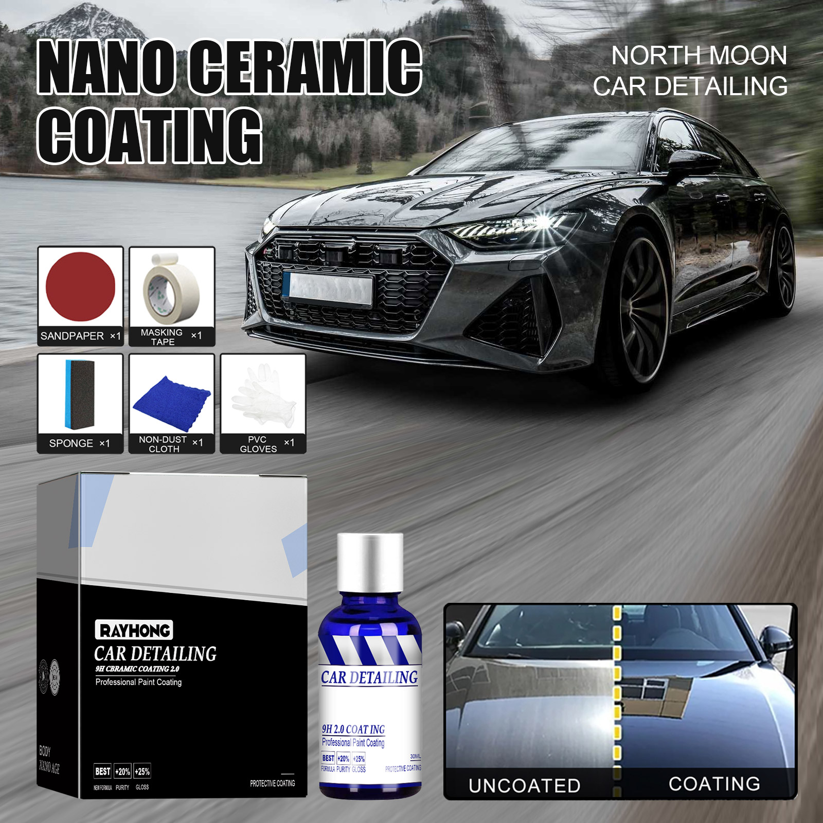 Prepared vehicle panel ready for ceramic coating