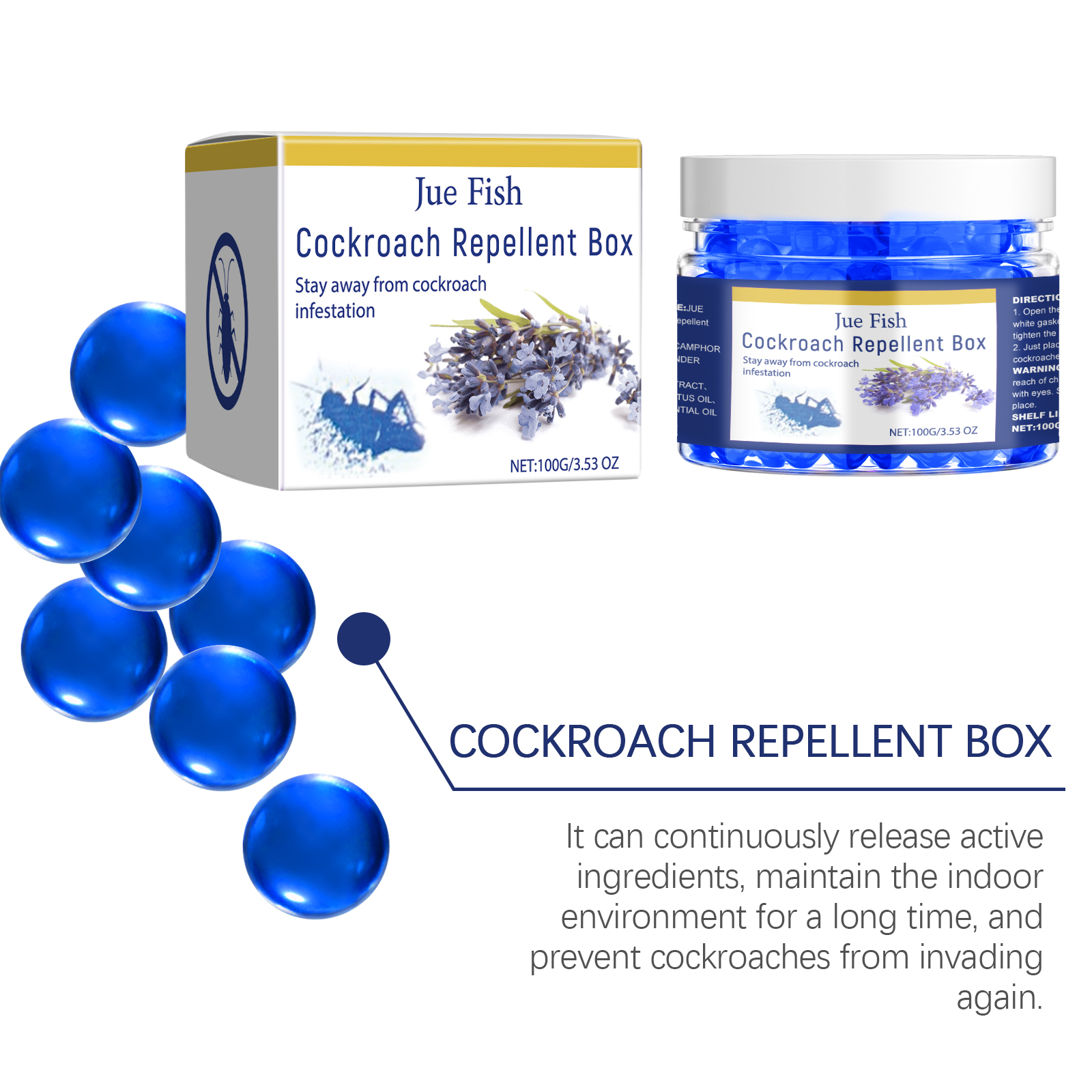Compact blue screw-top repellent container closeup