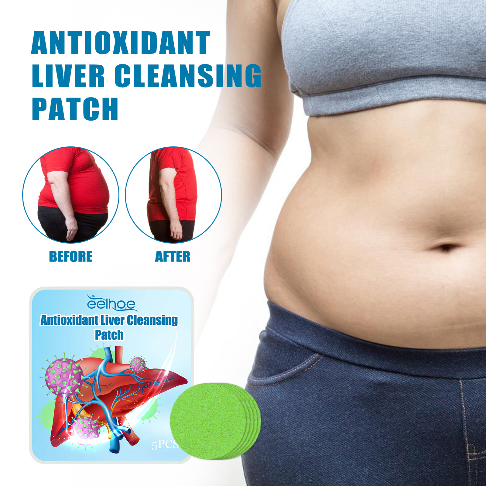 Five-piece patch packaging with body-care imagery