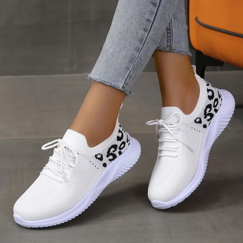 Leopard Breathable Mesh Lace Up Athletic image 5