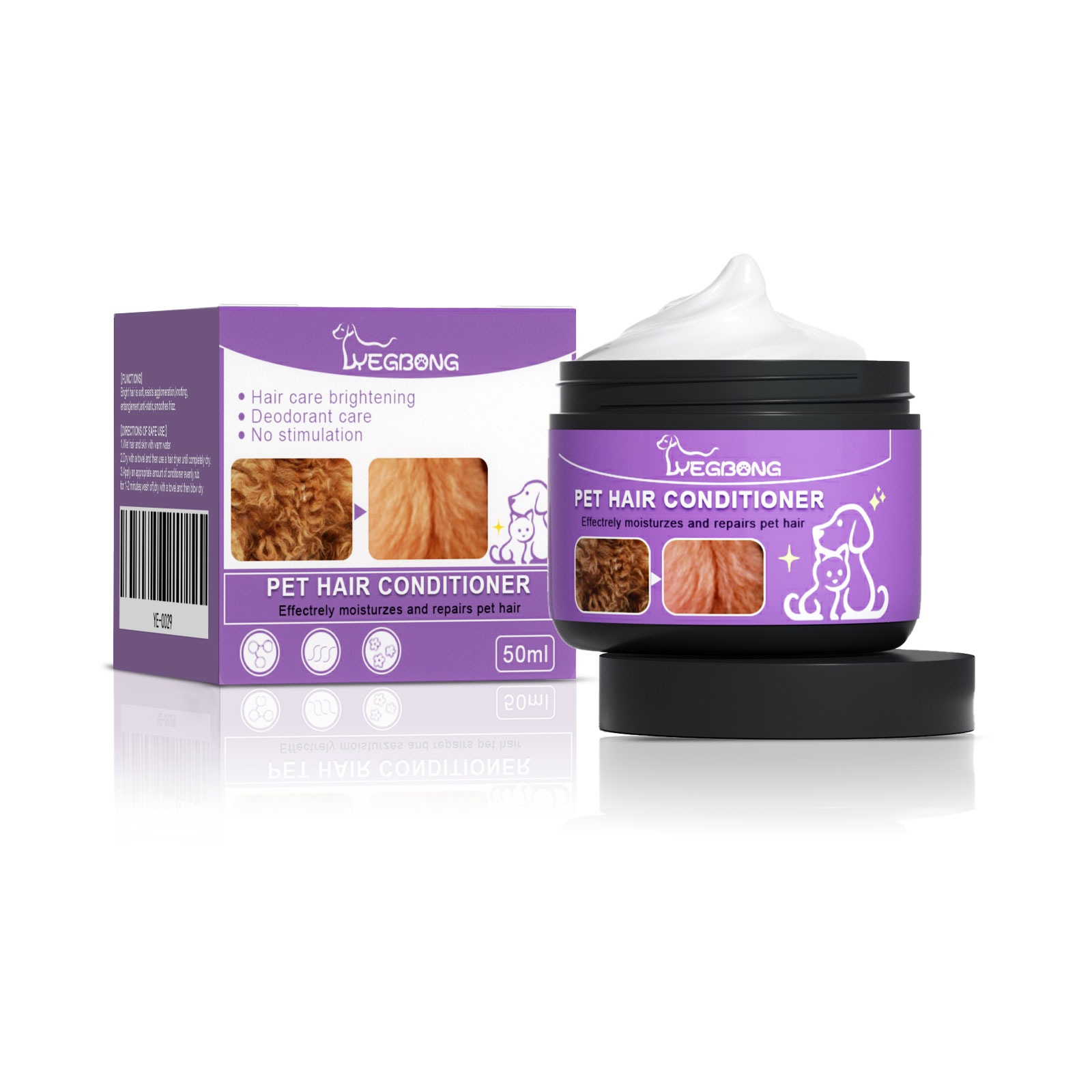 Pet Hair Conditioner, Fluffy Soft Not Knot Pet Pet Hair Clea