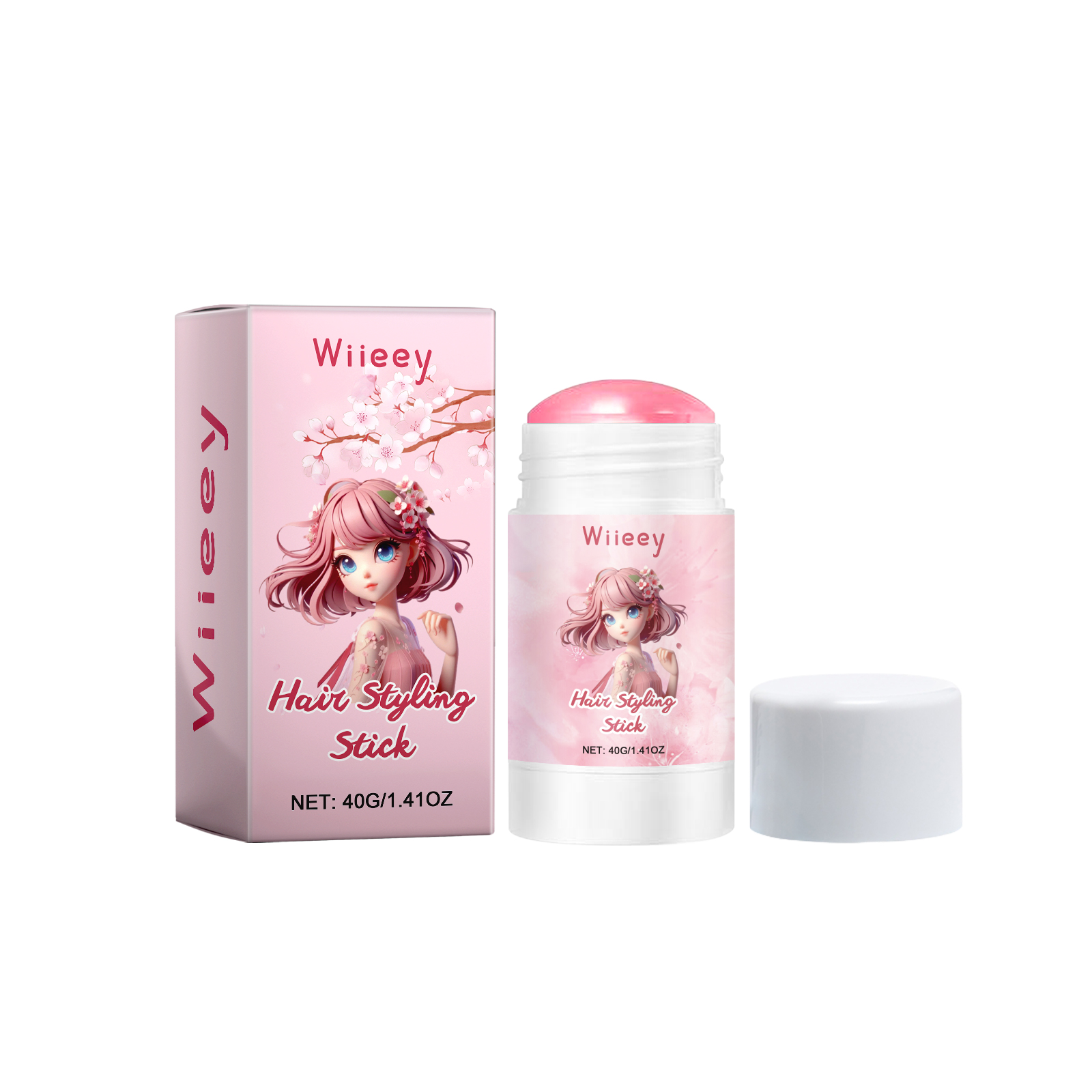 Cherry Blossom Hair Stick, Perm, Curly Hair, Styling, Moistu