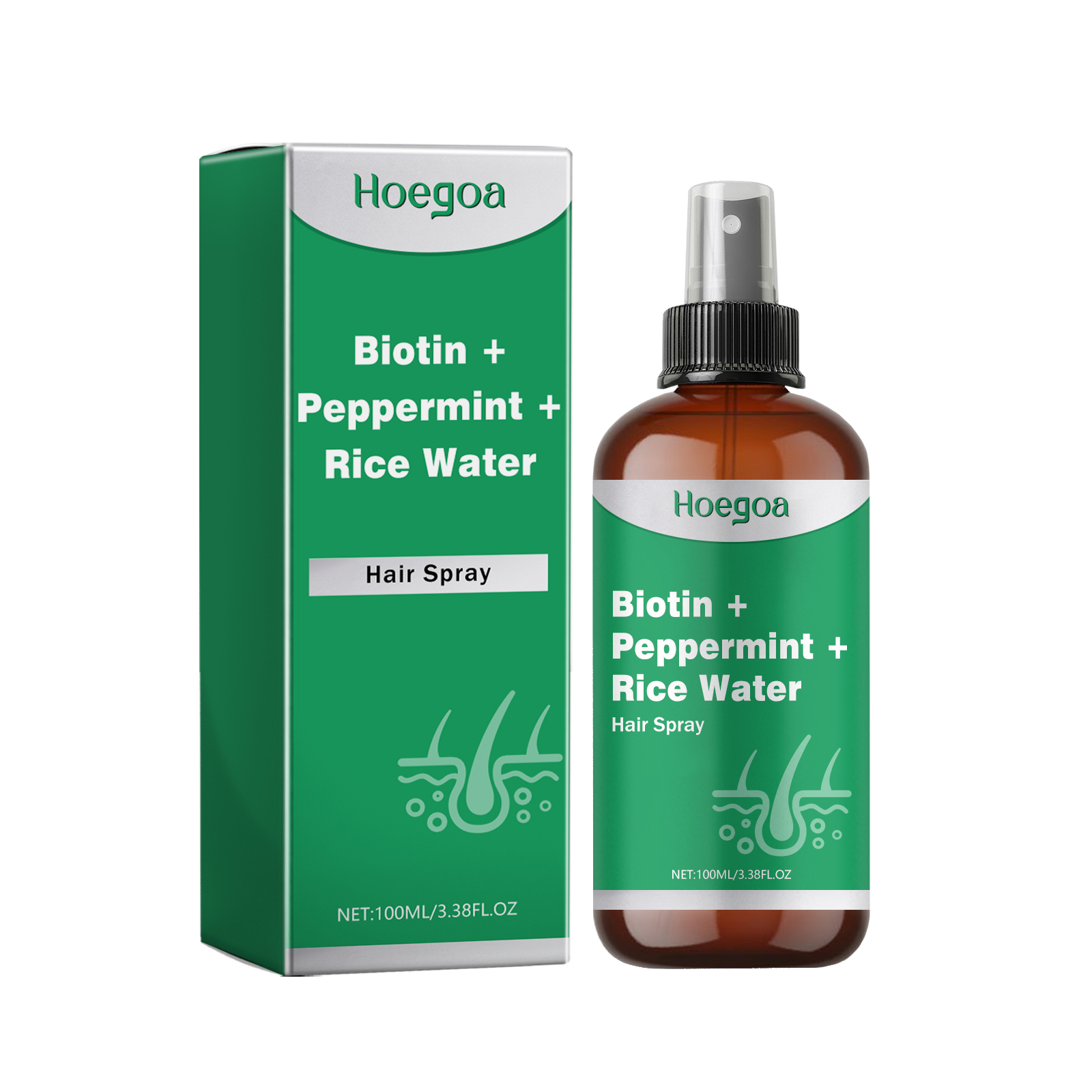Biotin Peppermint Rice Water Hair Spray, Repair Dry Hair Sof