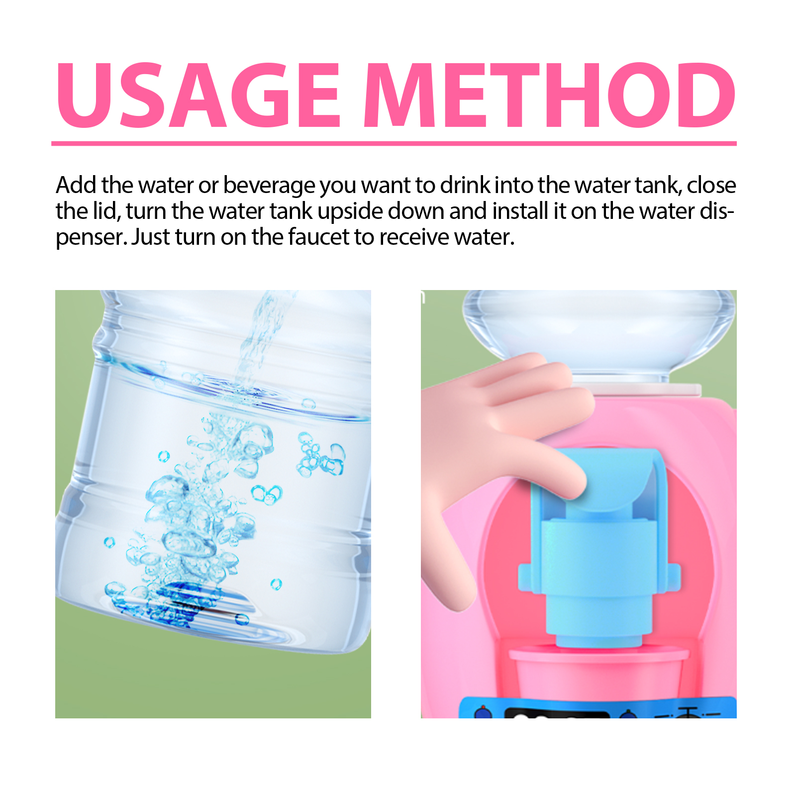 Close detail of glossy pink dispenser controls