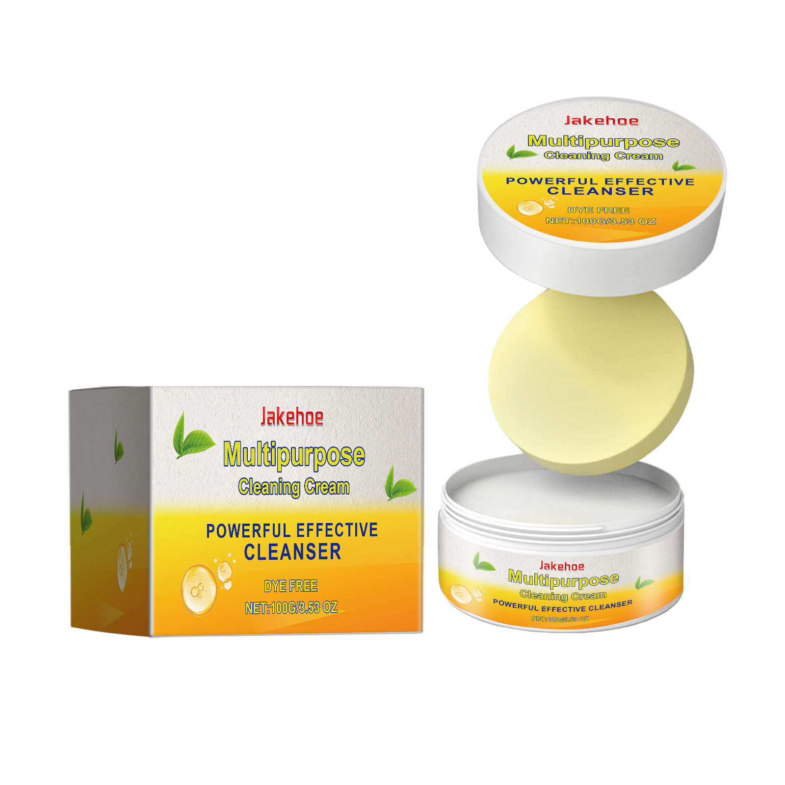 Compact cleaning cream jar with retail carton