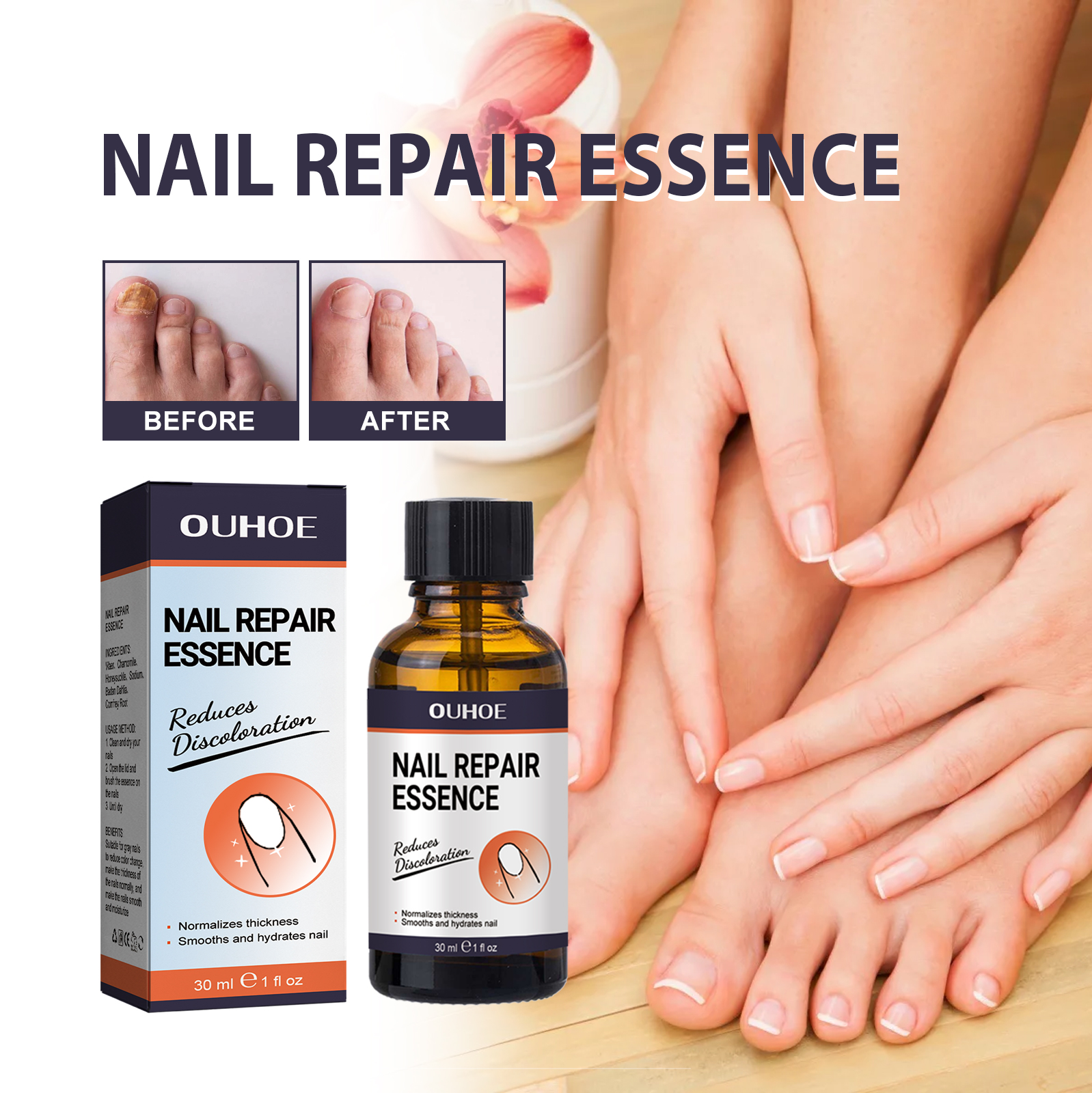 Nail essence used during fingernail and toenail care