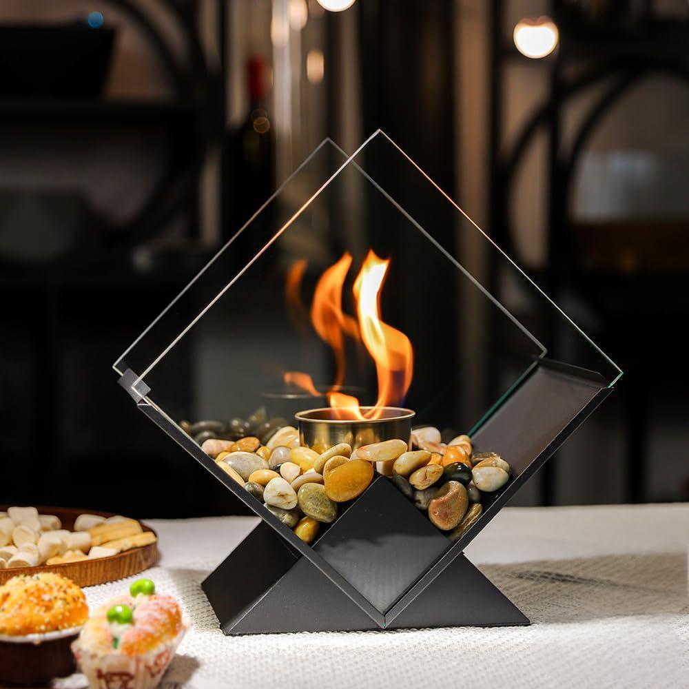 Desktop alcohol fireplace real fire fireplace portable viewing and heating diamond shaped alcohol