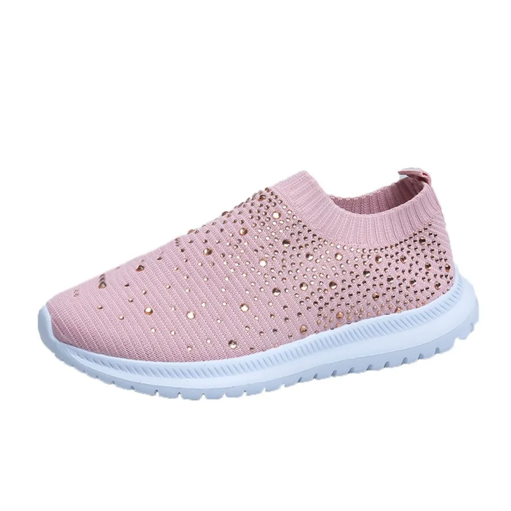 Rhinestone Decor Mesh Breathable Athletic image 4