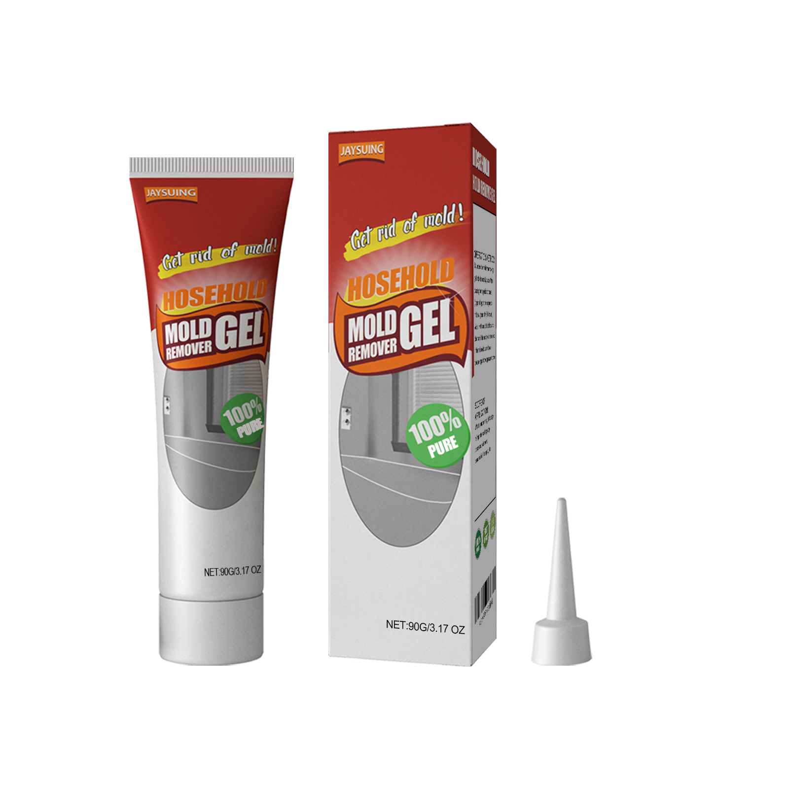 Pointed nozzle beside compact mold removal gel tube