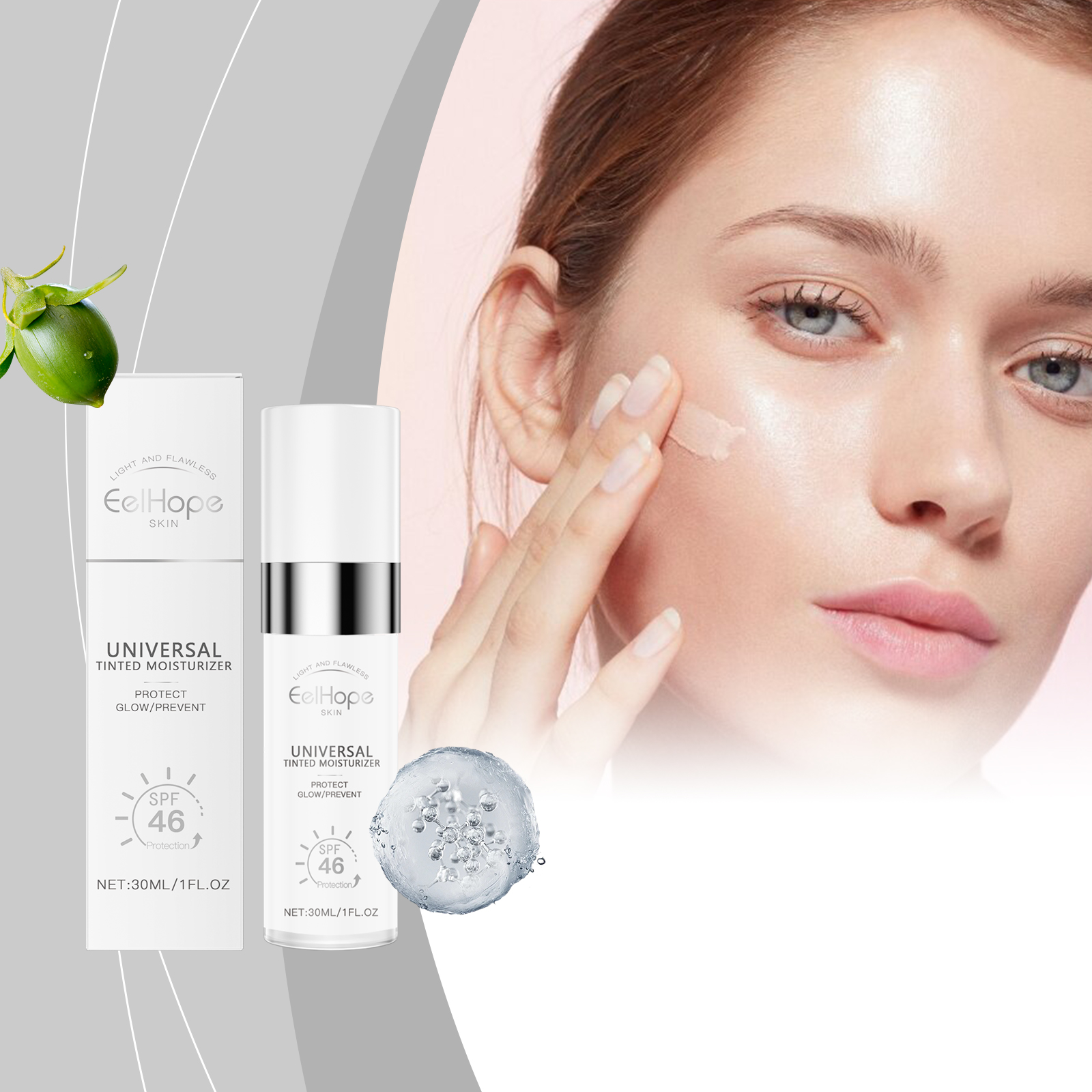 Tinted cream being blended onto a cheek