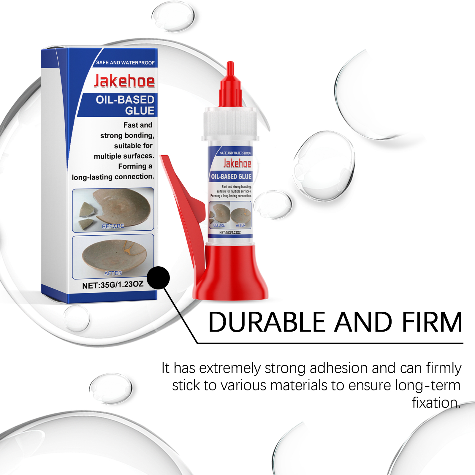 Adhesive packaging showing durable firm bonding