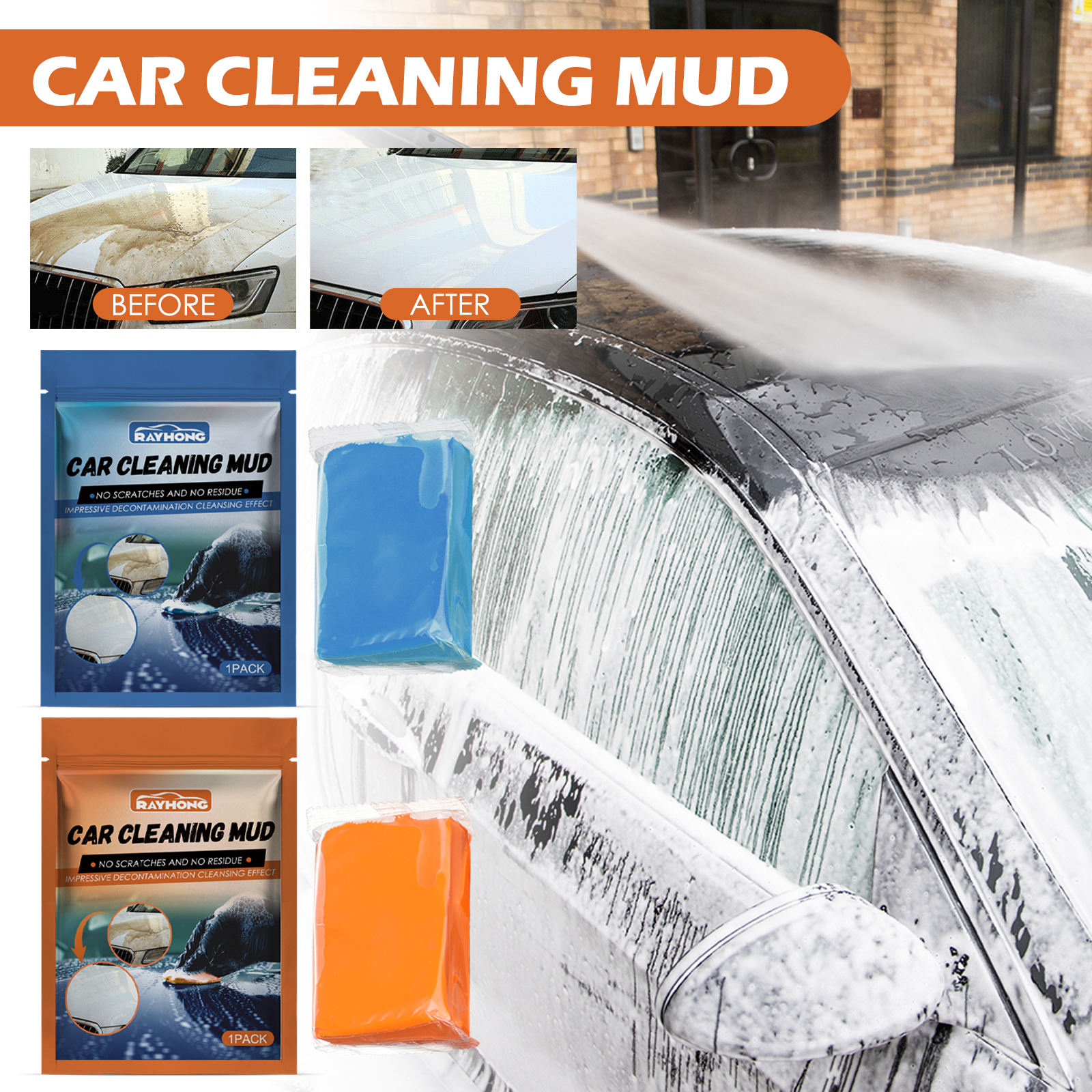 Before and after vehicle panels showing a cleaner finish
