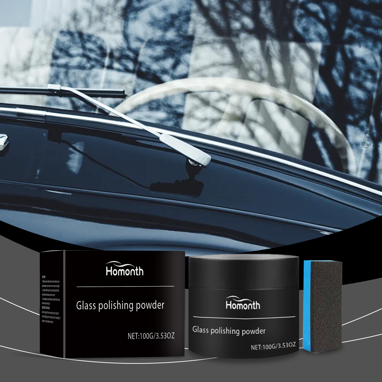Automotive windshield with clean reflective glass