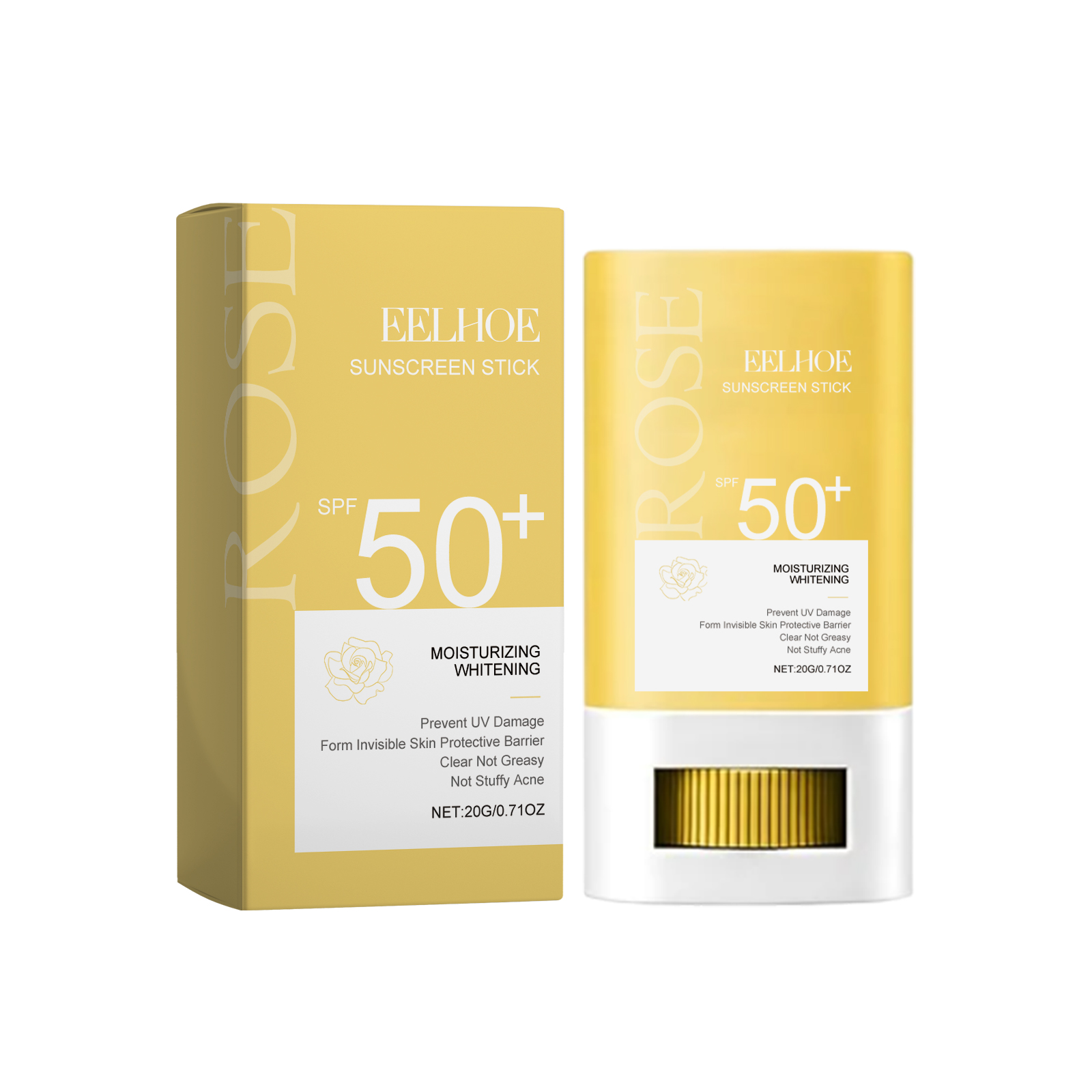 Golden SPF 50 sunscreen stick and matching carton