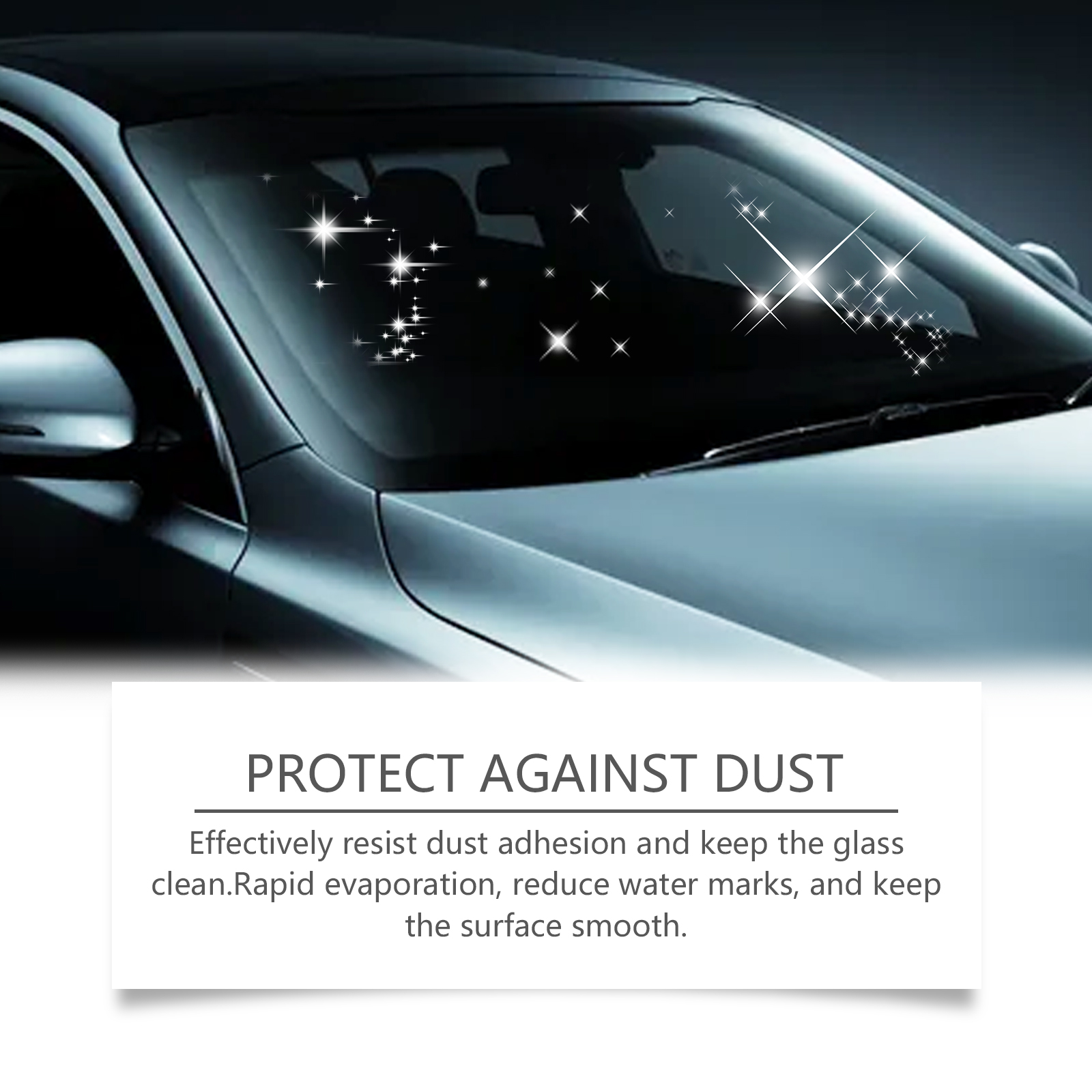 Clean windshield showing reduced dust and water marks