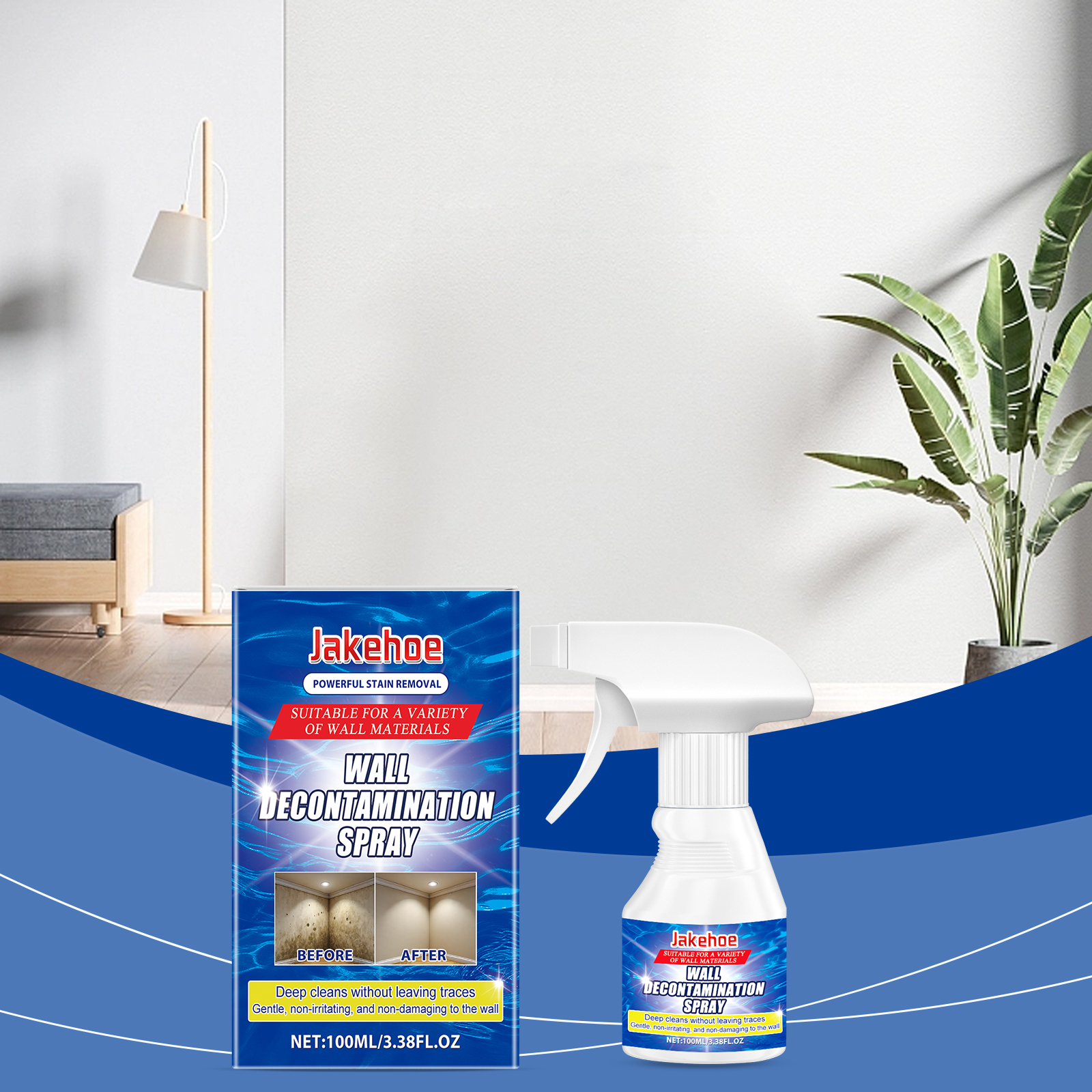 Wall cleaner staged in a bright everyday home