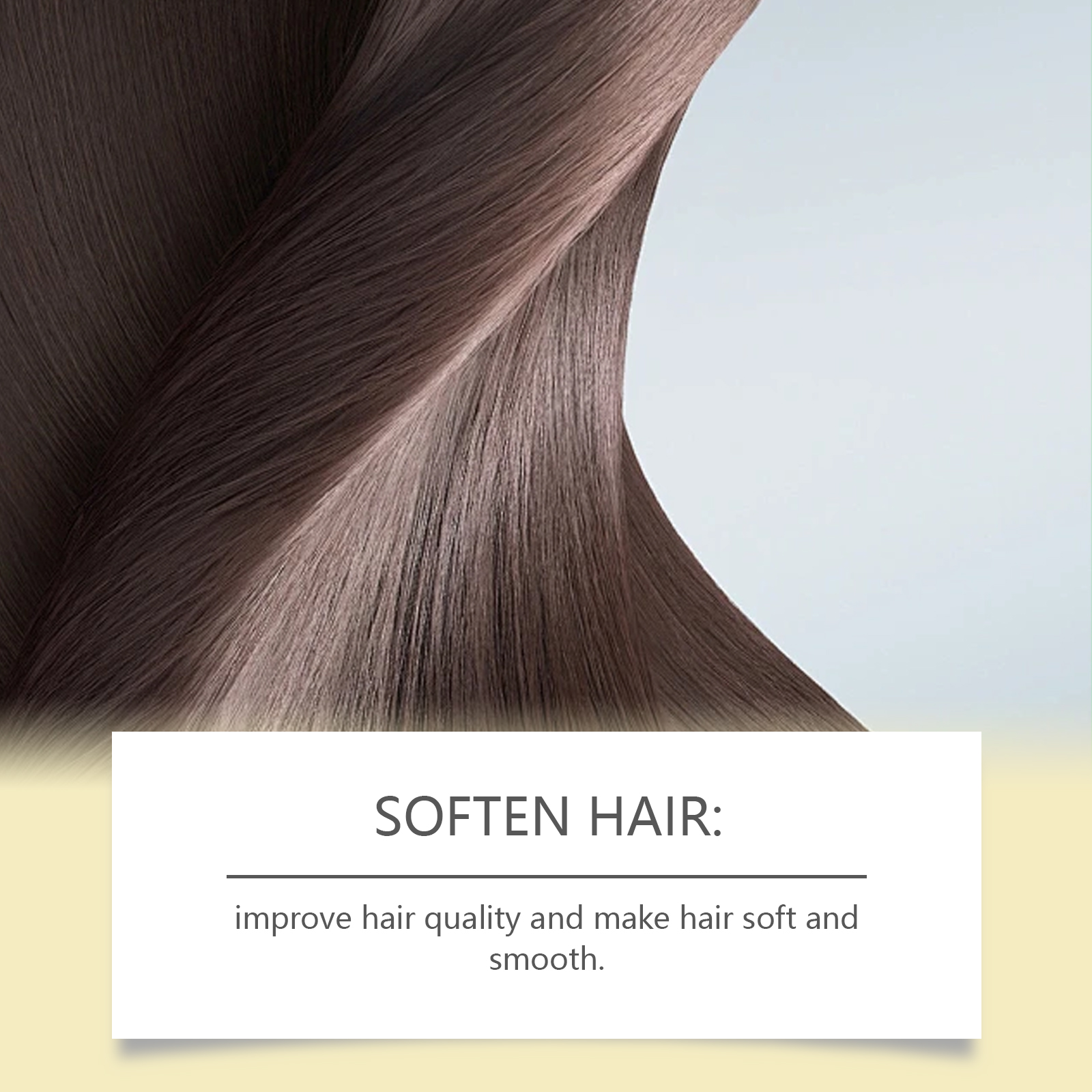 Close-up of smooth glossy brown hair ends