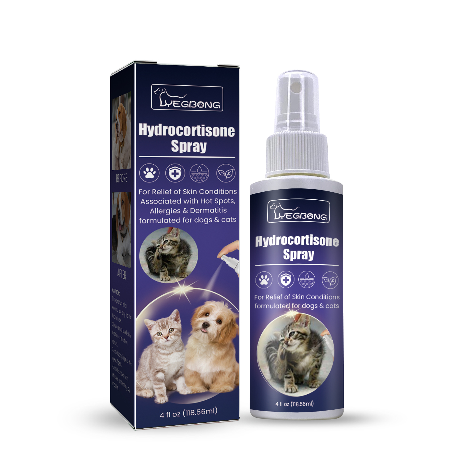 Close-up carton showing fragrance-free and dye-free claims