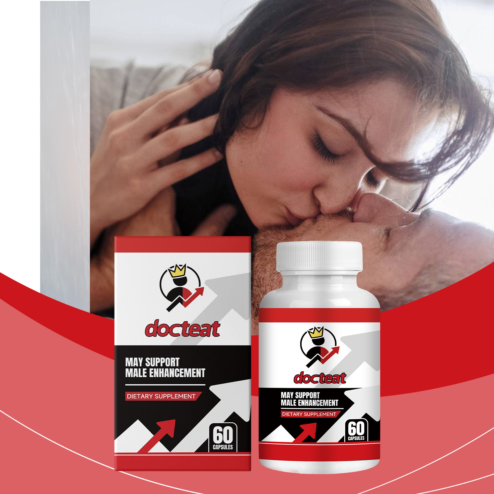 Couple using product in an intimate lifestyle setting