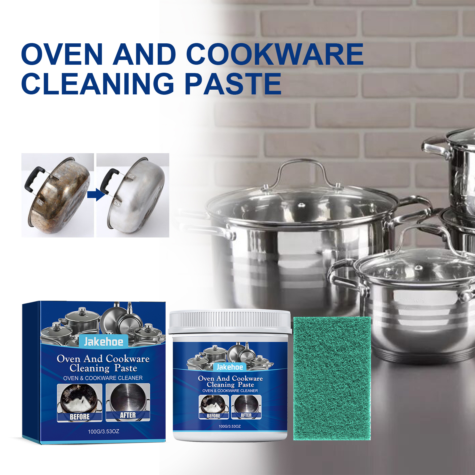 Cleaning paste uses across kitchen hard surfaces