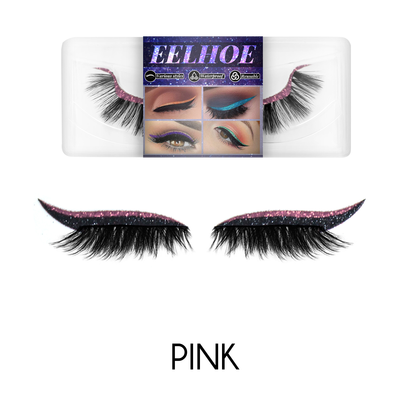 Eyeliner And Eyelash Stickers, Self-Adhesive False Eyelashes