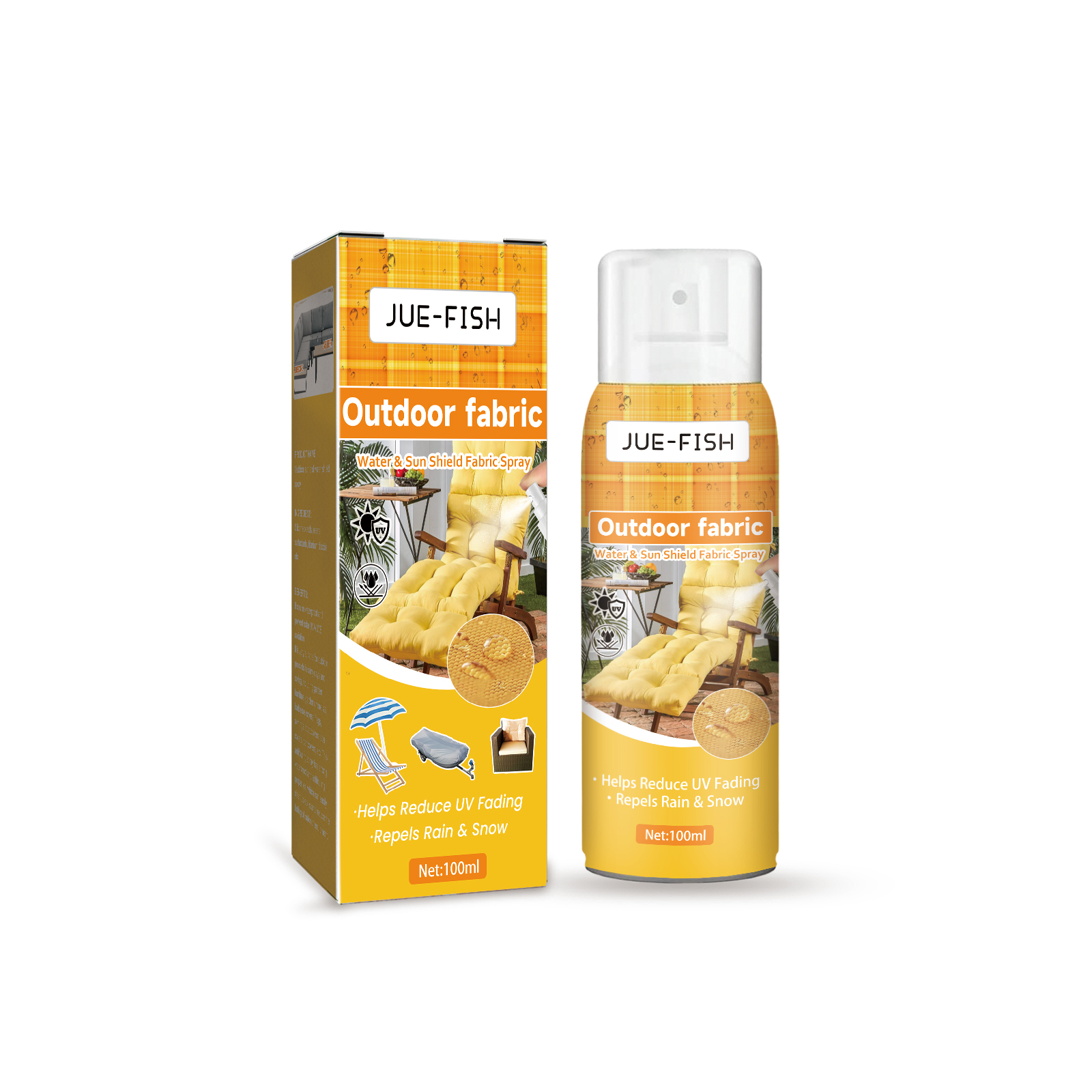 JUE-FISH spray bottle with protective cap and nozzle