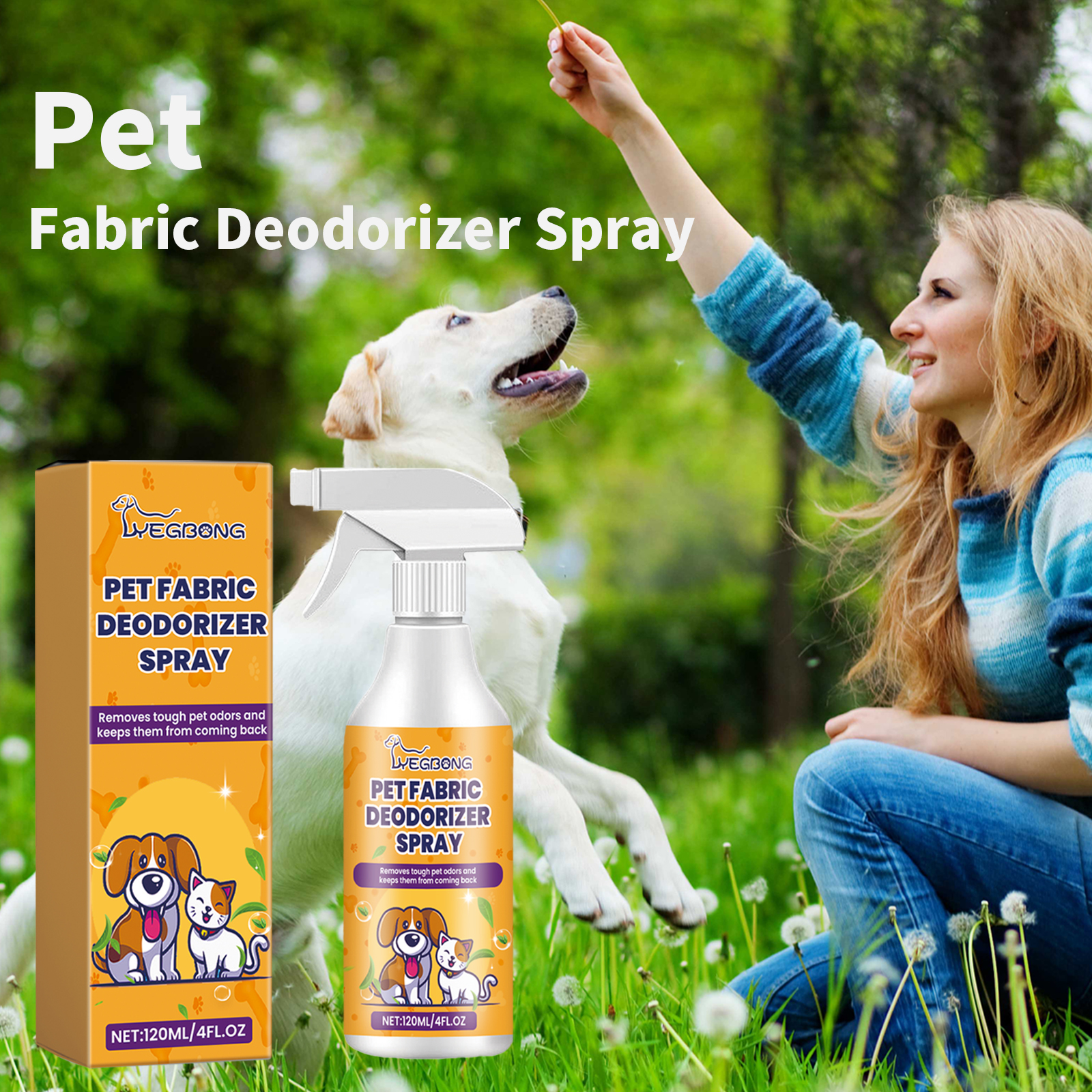 Pet deodorizer used in a dog-owning lifestyle