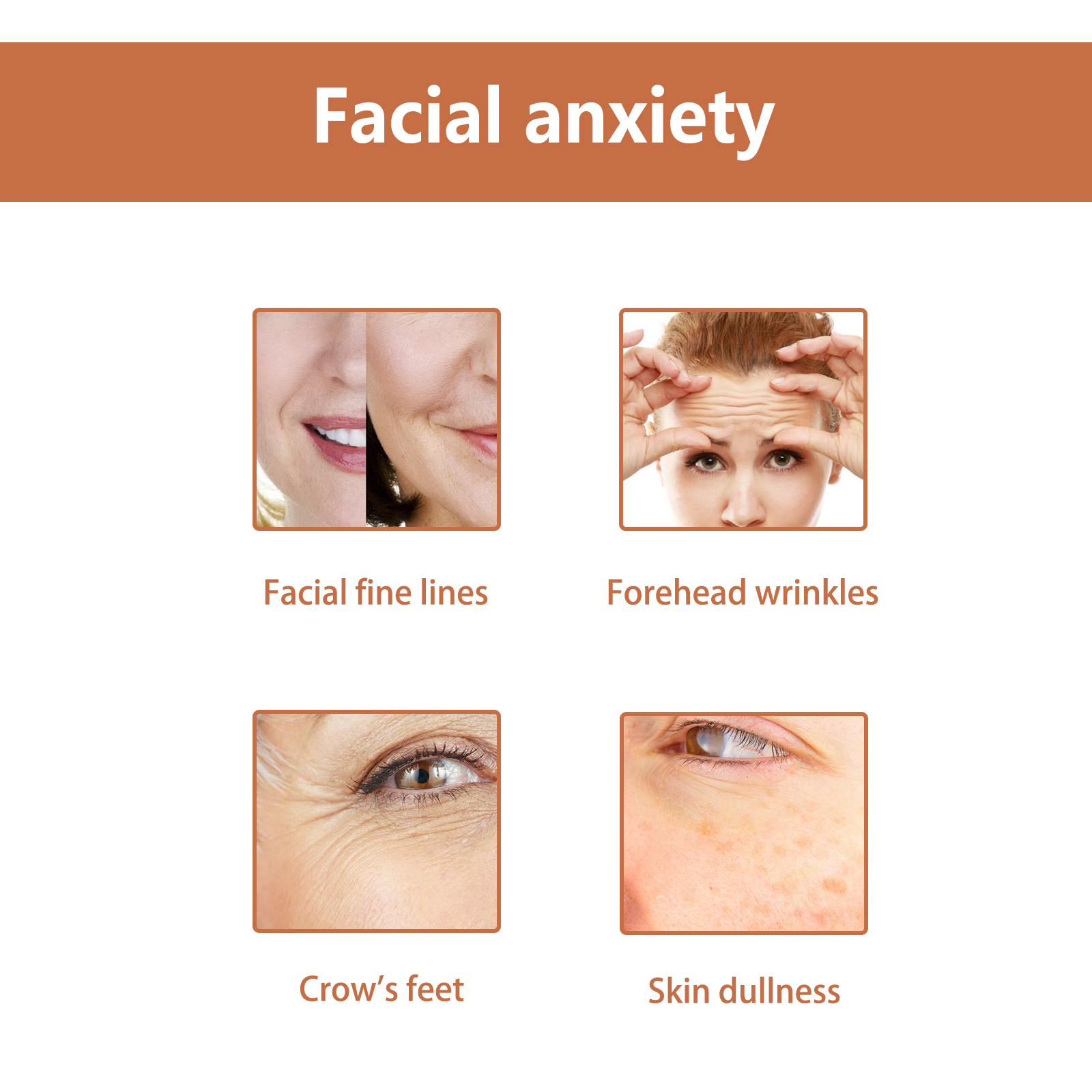 Infographic showing facial fine-line concerns