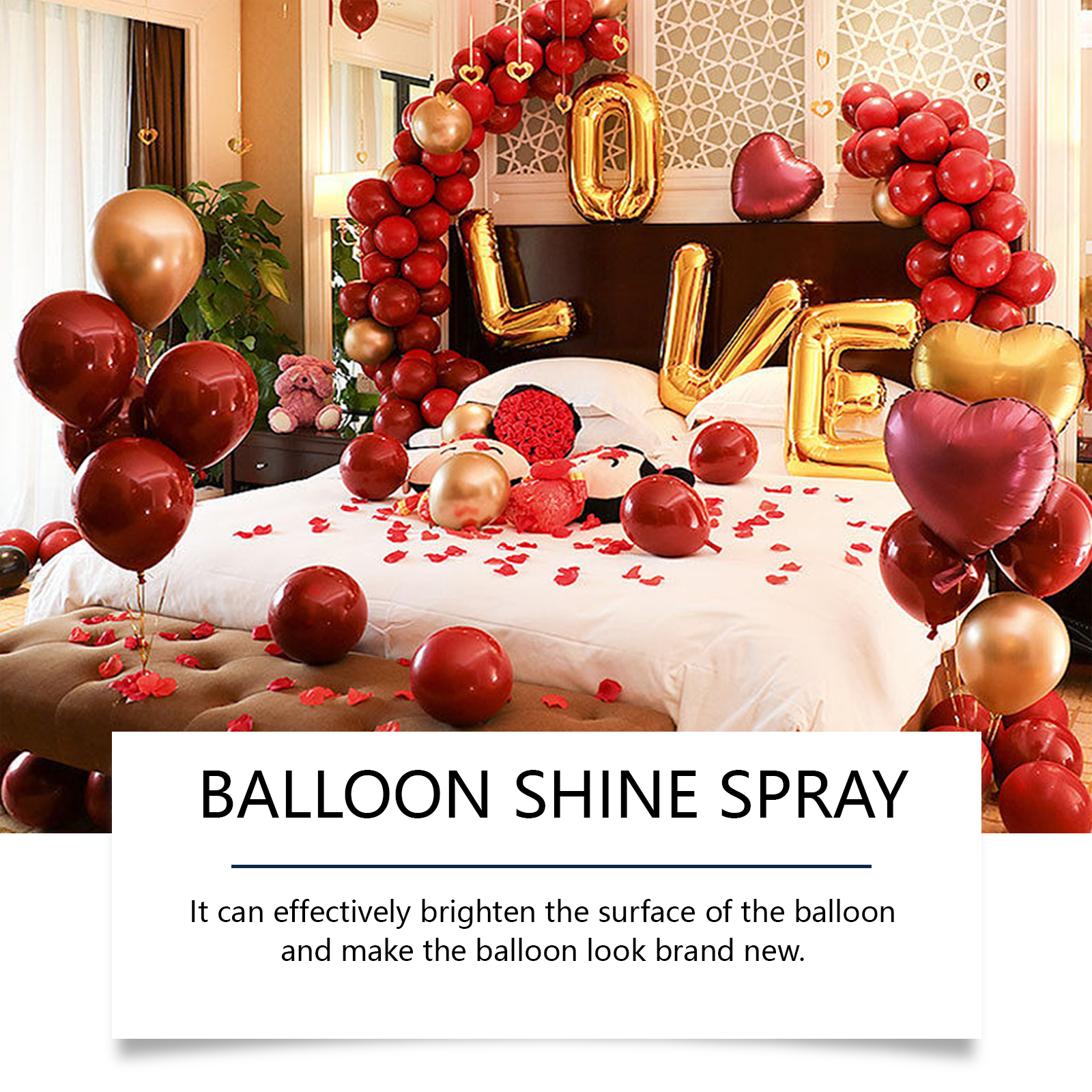 Balloon display prepared for a celebration